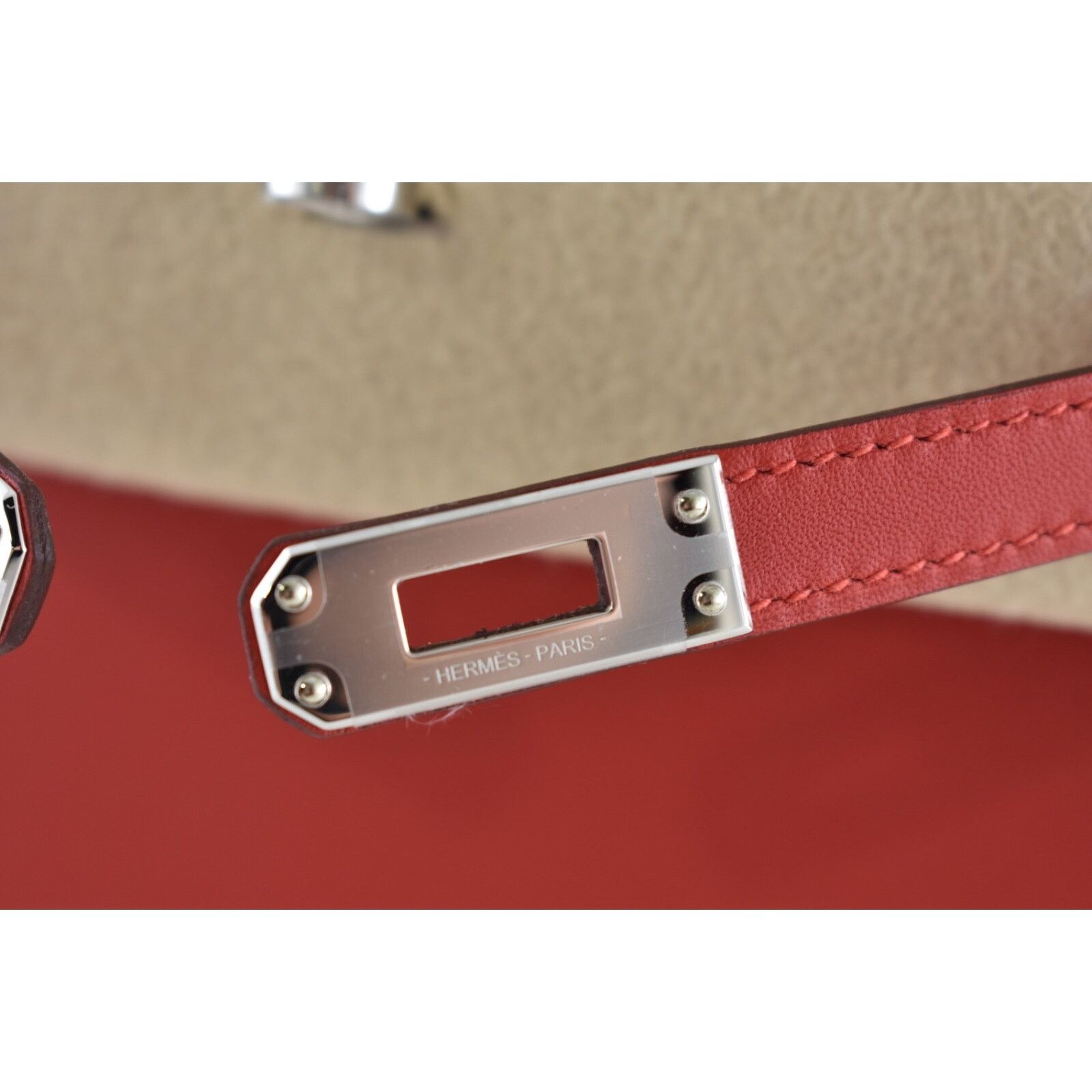 Hermes Hermes Mini Kelly Rouge Red Palladium Hardware Clutch Bag Size ONE SIZE - 10 Thumbnail