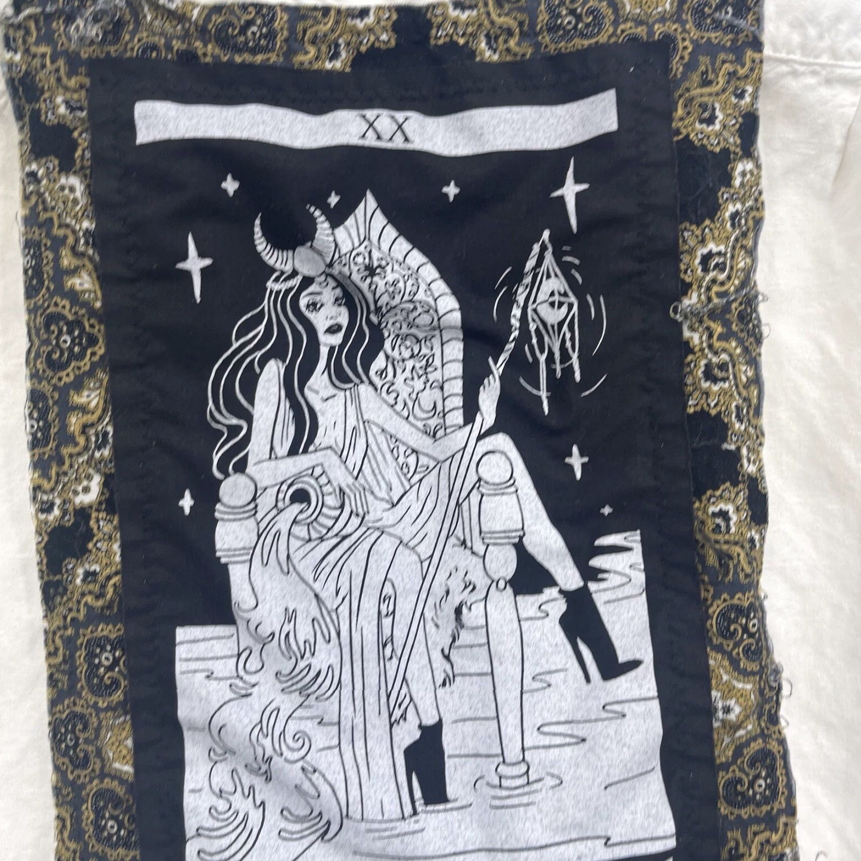 Vintage The Pretty Cult Shirt Womens Medium Button-Down Tarot Card Long Sleeve READ Ivory Size M / US 6-8 / IT 42-44 - 4 Thumbnail