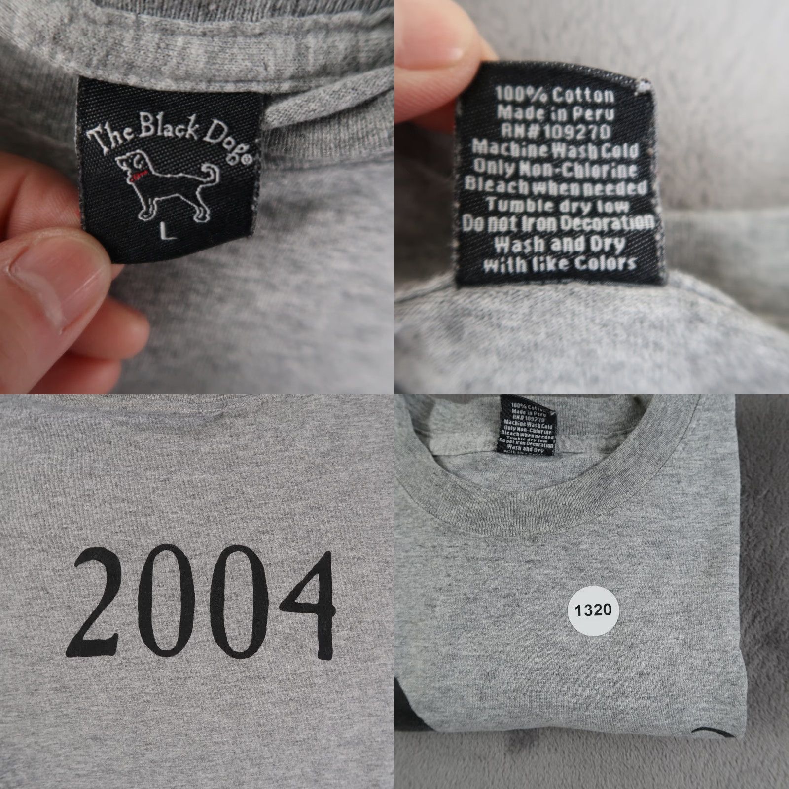 Vintage VINTAGE The Black Dog Mens L T Shirt Gray Martha's Vineyard Short Sleeve 2004 Crew Neck Dog Logo Graphic Print Cotton Knit Size US L / EU 52-54 / 3 - 8 Thumbnail