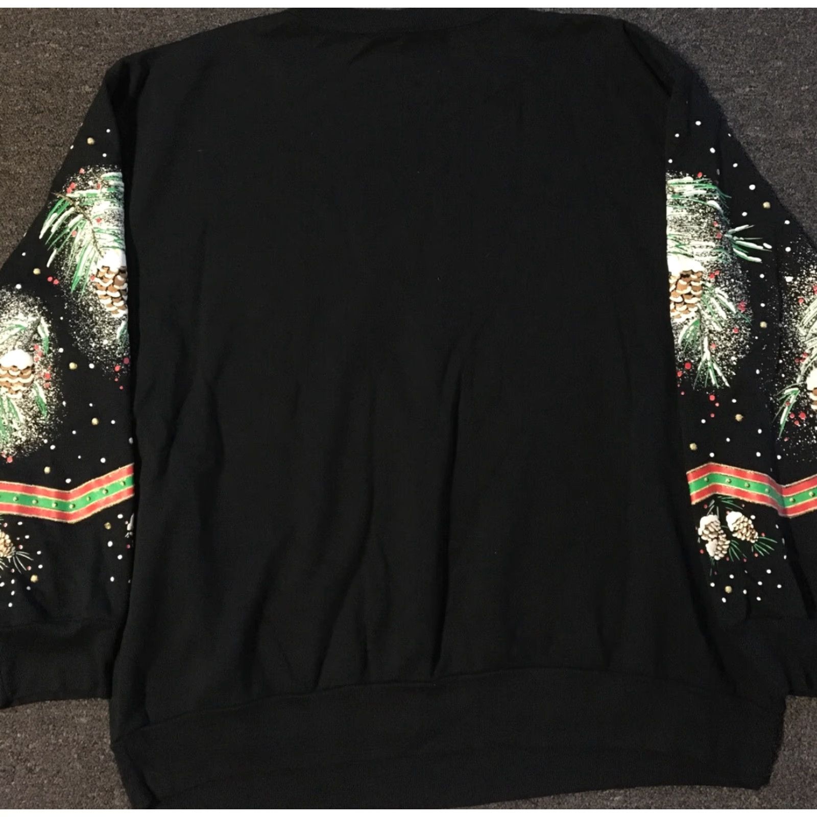 Vintage VINTAGE Christmas On Mainstreet Sweatshirt Men L Black Cardinal Bird Art 90s Snow Vaporwave 80s Santa Glitter Pullover USA Size L Size US L / EU 52-54 / 3 - 4 Thumbnail