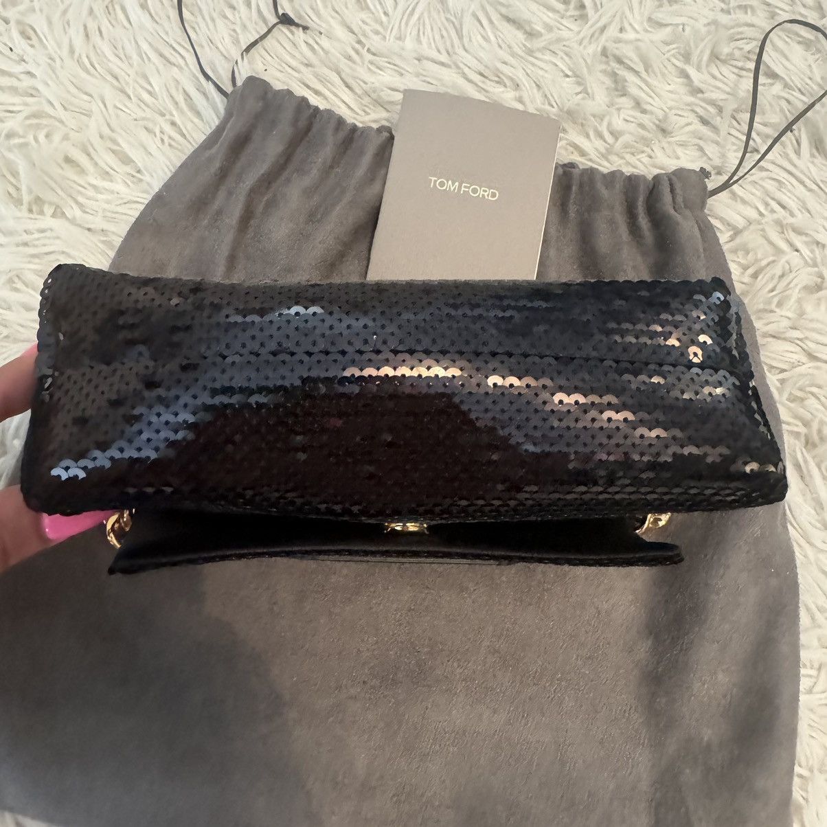 Tom Ford Tom Ford Sequin Mini Chain Bag - Black - Gold - LIKE NEW! Size ONE SIZE - 4 Thumbnail
