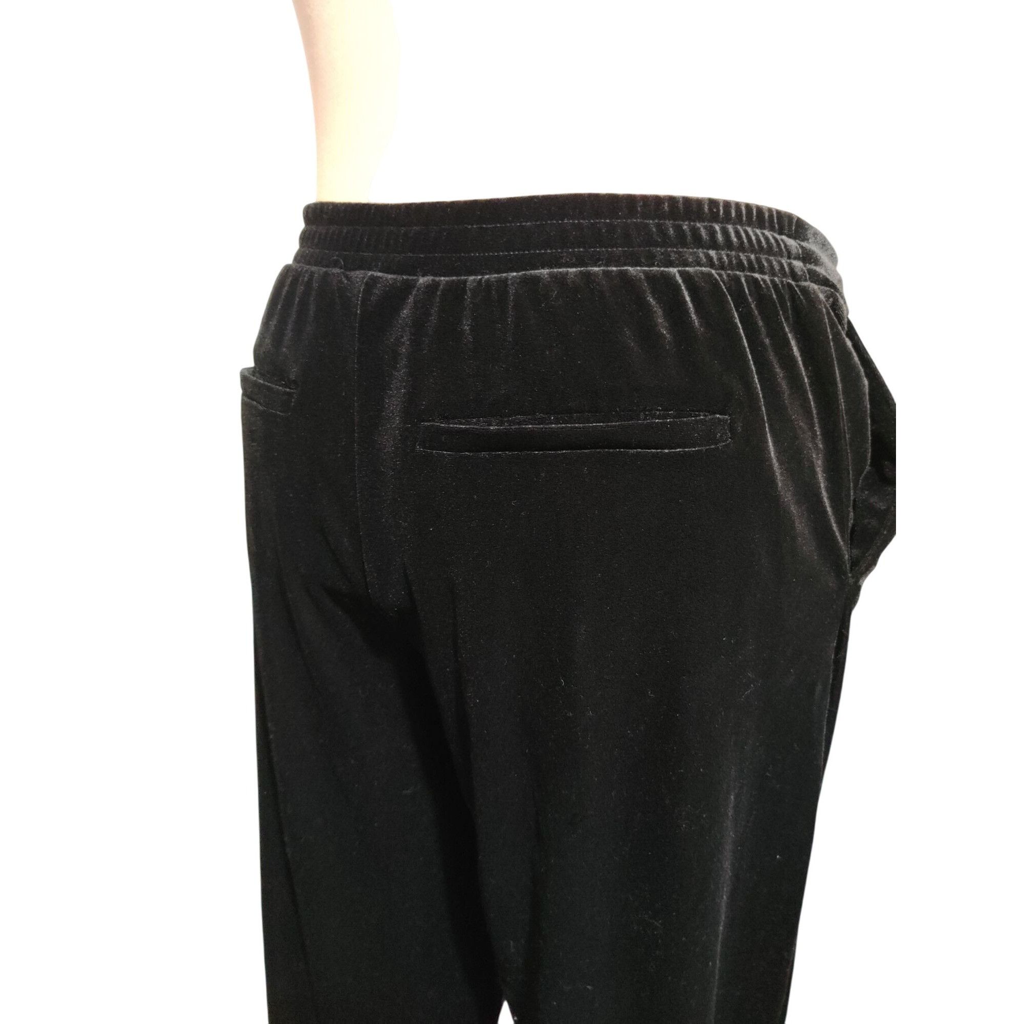 Other Time and Tru Pants Womens L Black Velour Lounge Pull On Wide Size 34" / US 12 / IT 48 - 7 Thumbnail