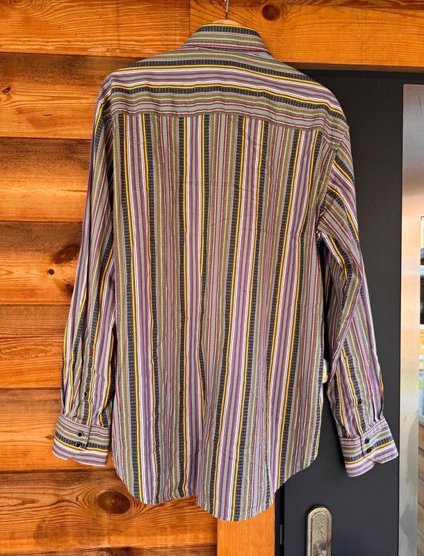 Robert Graham Colorful Men’s Striped Shirt Cotton and Silk Robert Graham Size US L / EU 52-54 / 3 - 4 Thumbnail