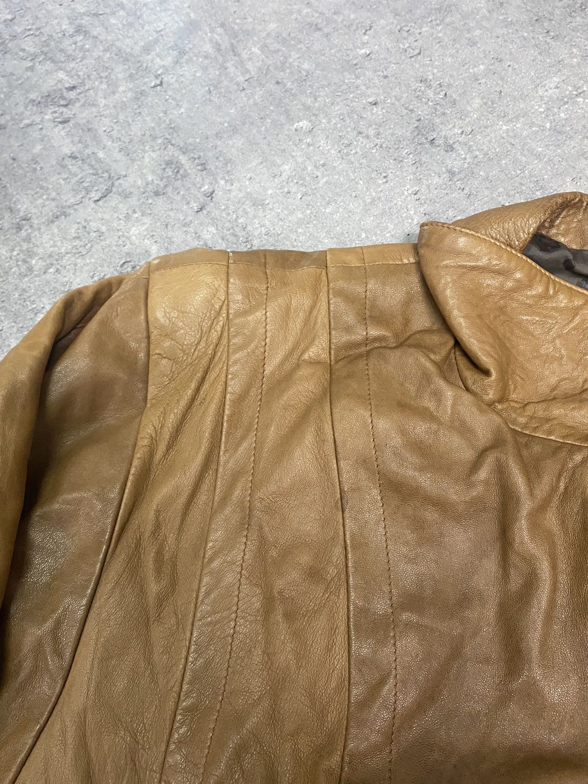Junya Watanabe 80s Boxy Leather Jacket Vintage Cropped Army 90s Size US M / EU 48-50 / 2 - 3 Thumbnail
