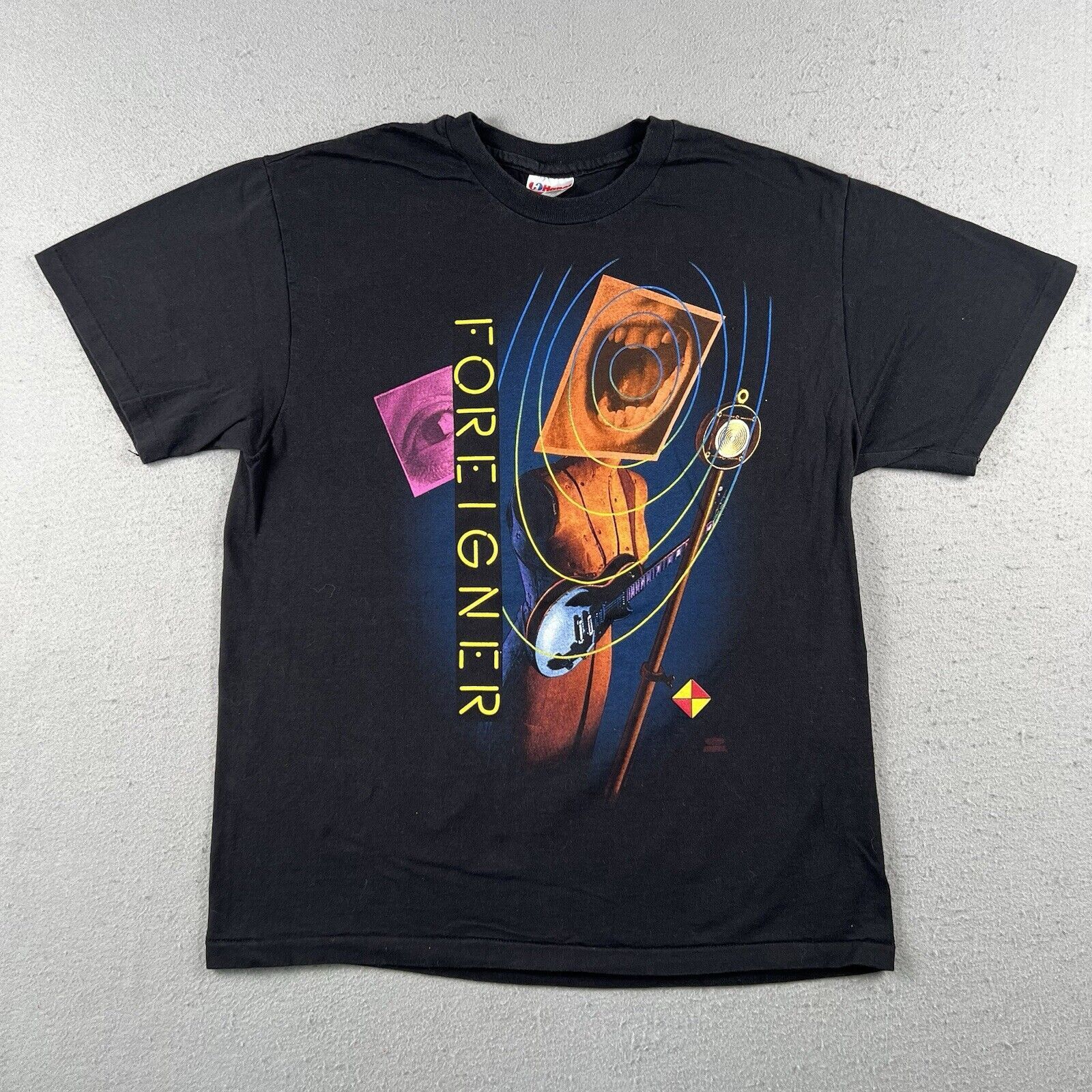 Hanes 1992 Foreigner Reunion World Tour Shirt Large Black Size US L / EU 52-54 / 3 - 1 Thumbnail