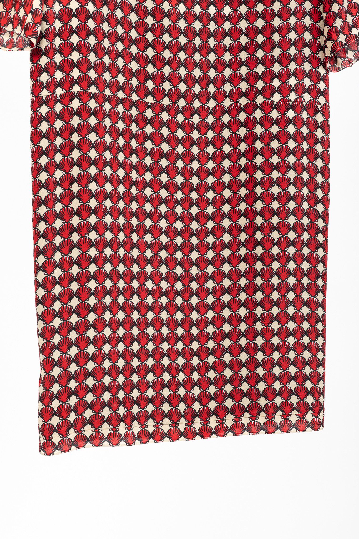 Marni Marni Red Silk-Crepe Seashell-Print Collared Shift Dress Size M / US 6-8 / IT 42-44 - 6 Thumbnail