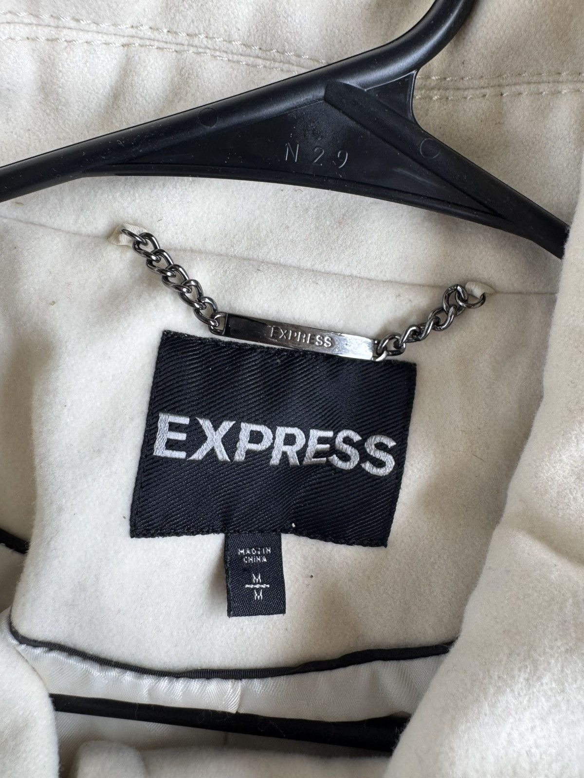 Express EXPRESS - White leather trench coat with black buttons Size M / US 6-8 / IT 42-44 - 3 Thumbnail