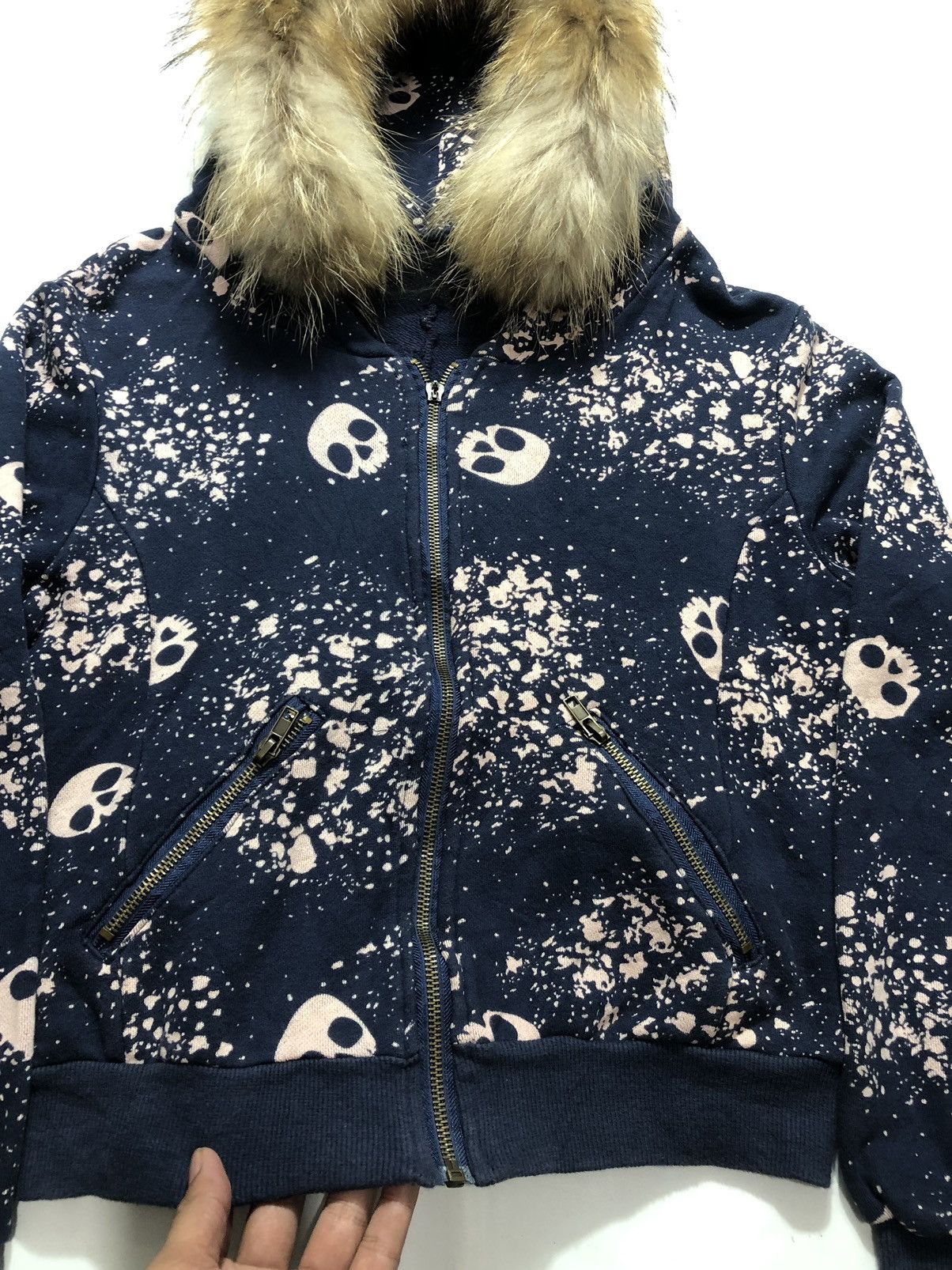 If Six Was Nine Japanese Gothic Skull Fur Hoodie Zipper Ifsix LGB Style Size US M / EU 48-50 / 2 - 5 Thumbnail