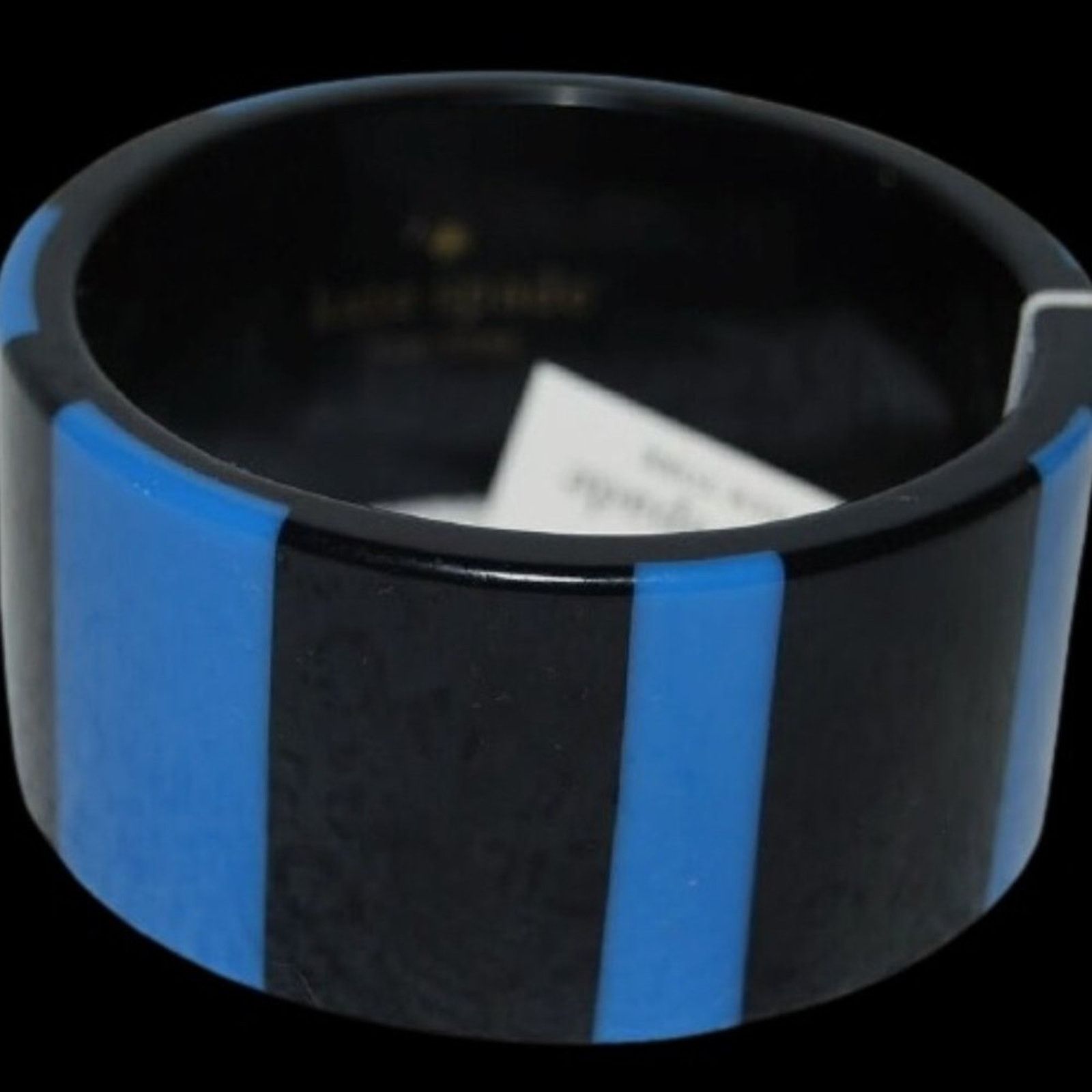 Kate Spade Kate Spade Bronwyn Blue and Black Pin Stripes Bangle Resin Size ONE SIZE - 1 Thumbnail