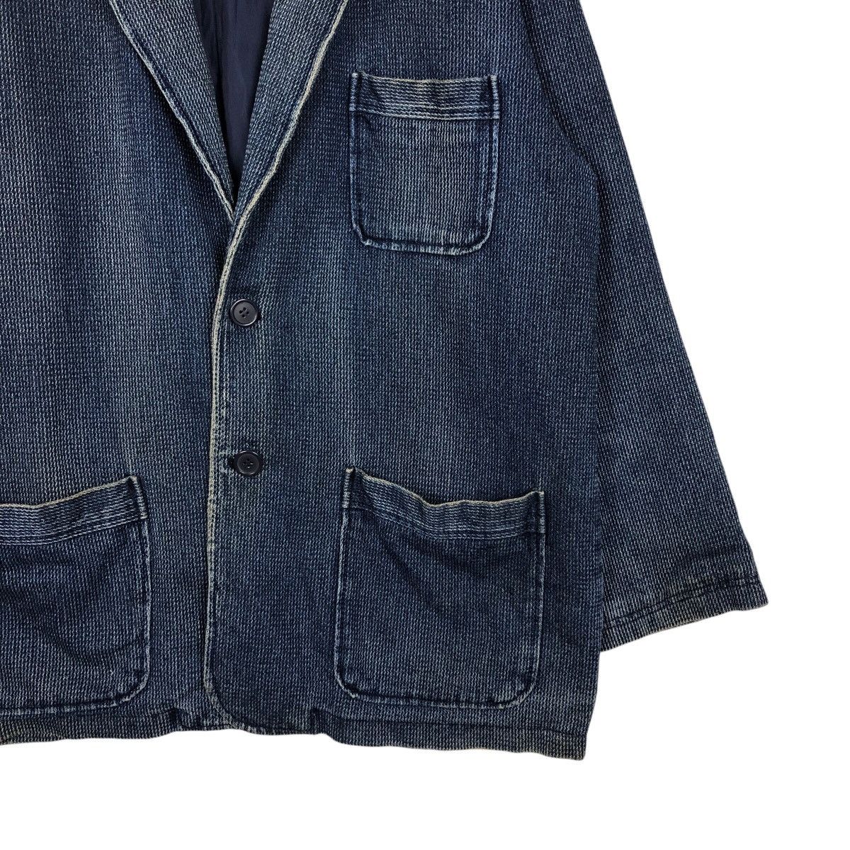 Indigo 📌Vintage Denim Indigo Chore Jacket Vivreclub Issey Miyake Size US L / EU 52-54 / 3 - 6 Thumbnail