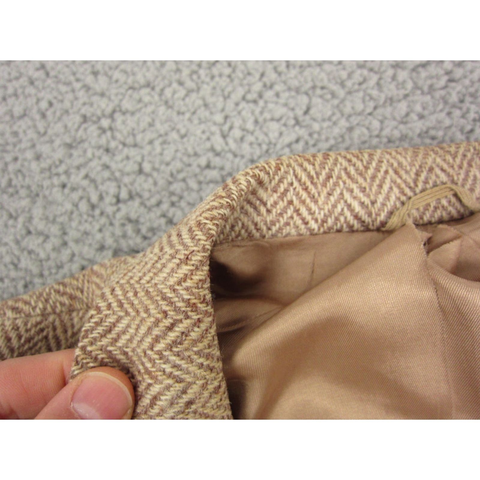Harris Tweed VINTAGE Harris Tweed Blazer Jacket Mens 40-42 Brown 100% Wool Wool Tweed Herringbone Two-Button 80s 90s Sports Mens Brown Harris Tweed Jacket Size 40R - 4 Thumbnail