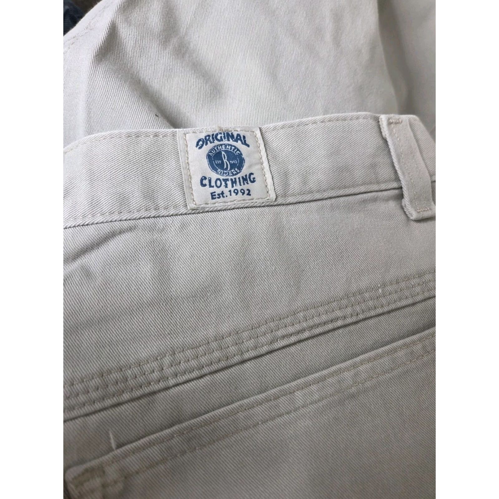 Vintage VINTAGE Riders Authentics Mom Jeans 5-Pocket Denim 18P High Rise Beige Blue 80s Flagship Punk 37 in Waist Womens Girls Size 40" / US 18 - 3 Thumbnail