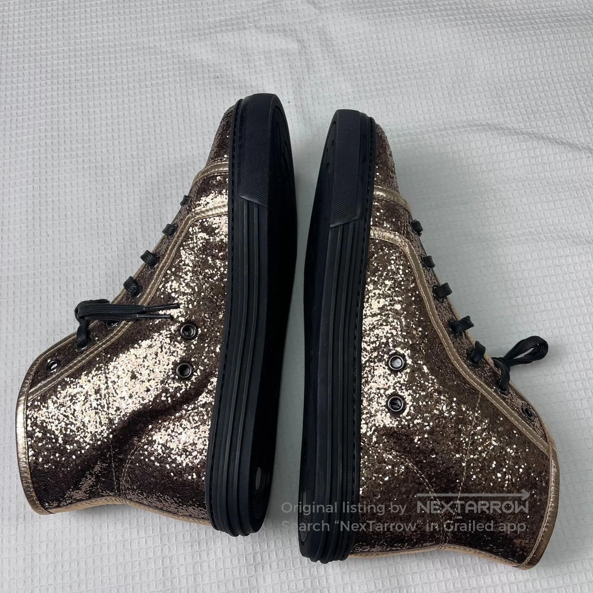 Gucci Gucci Rose Gold High-Top Sneakers 37.5. Size US 6.5 / IT 36.5 - 5 Thumbnail