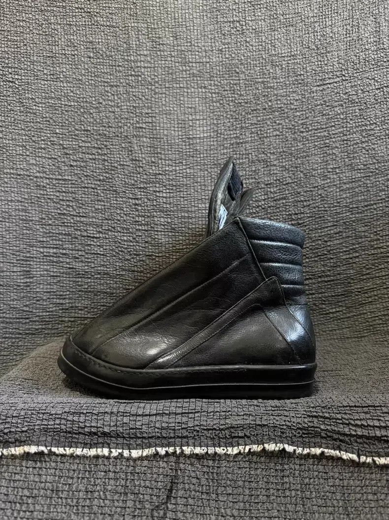 Rick Owens RICK OWENS Pure Black Leather Open-toe High-top Aviator Sh Size US 6 / EU 39 - 4 Thumbnail