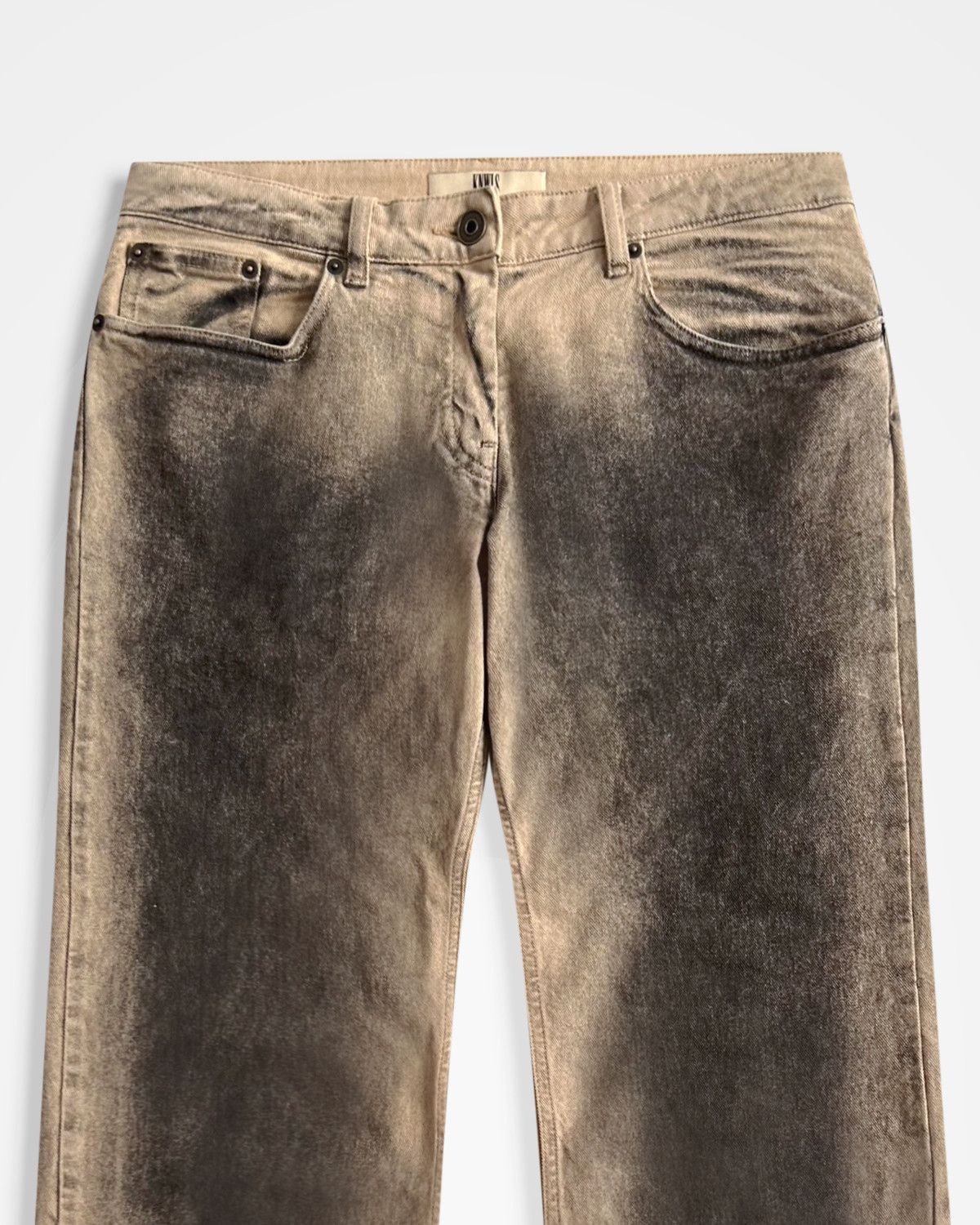 KNWLS KNWLS, AW23 Distressed Sand Alice Jeans Size 30" / US 8 / IT 44 - 3 Thumbnail