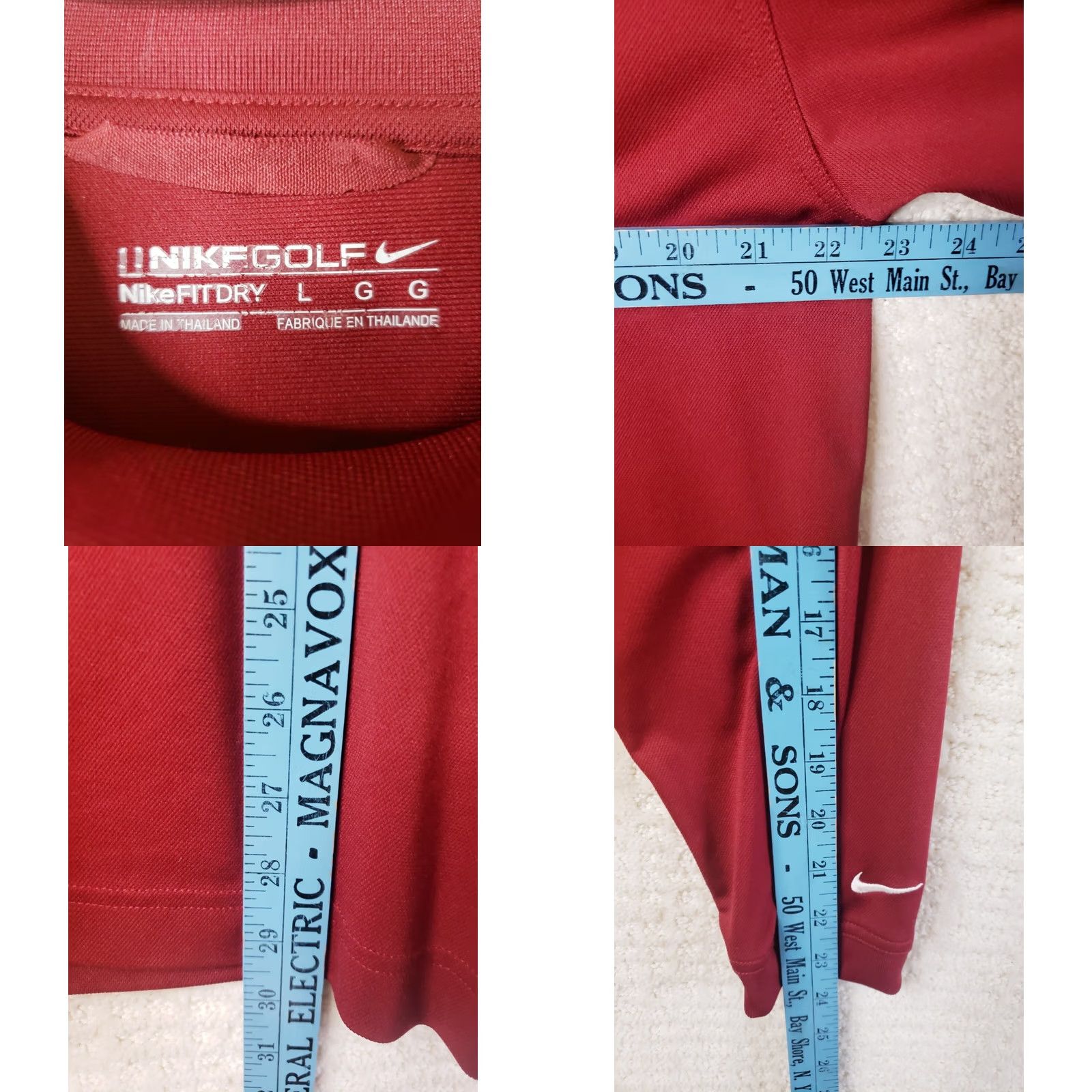 Nike Nike Golf Fit Dry Pullover Shirt Men's L Red Long Sleeve Mock Neck Polyester Size US L / EU 52-54 / 3 - 8 Thumbnail