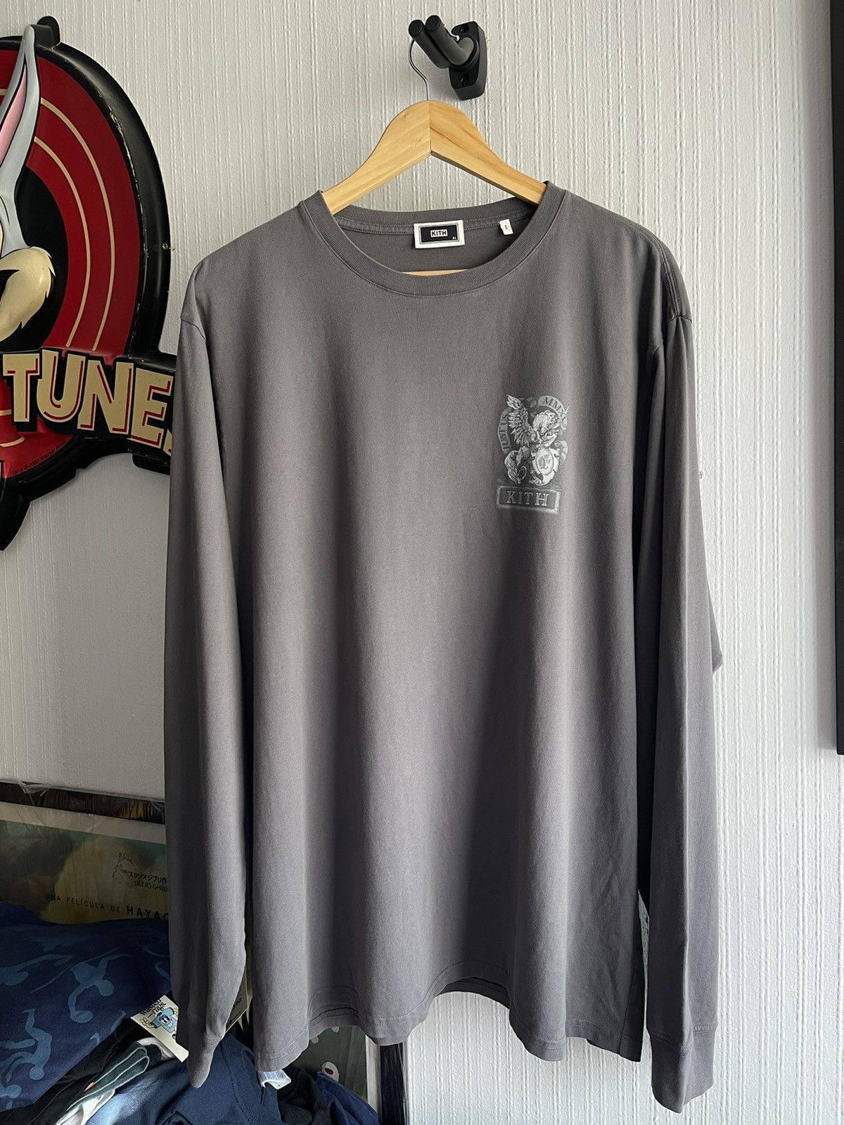 image of Kith Just Us Long Sleeve Tee New in Grey, Men's (Size XL)