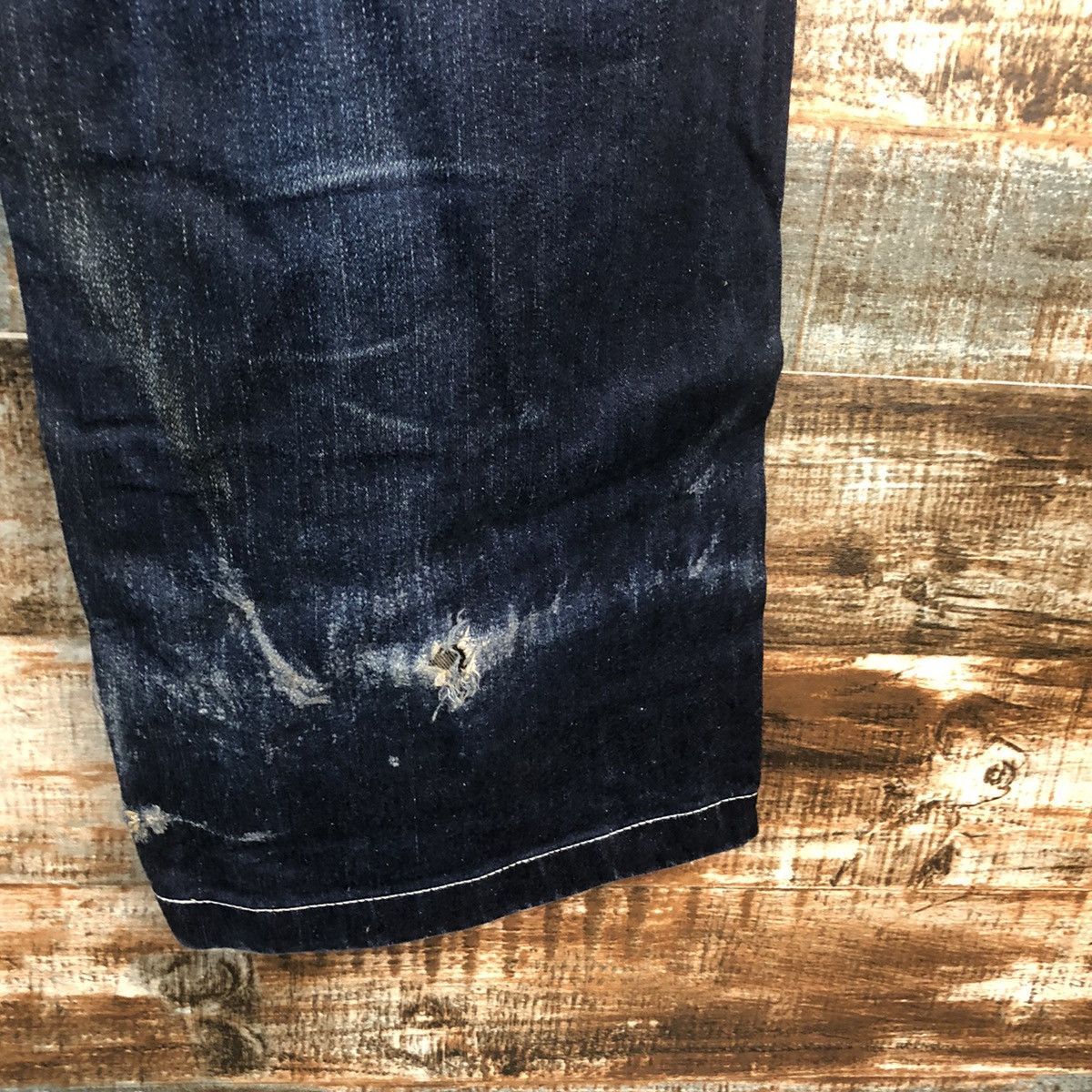 Japanese Brand DL GU Blue faded Denim jeans vintage Pants #C009 Size US 35 - 20 Thumbnail