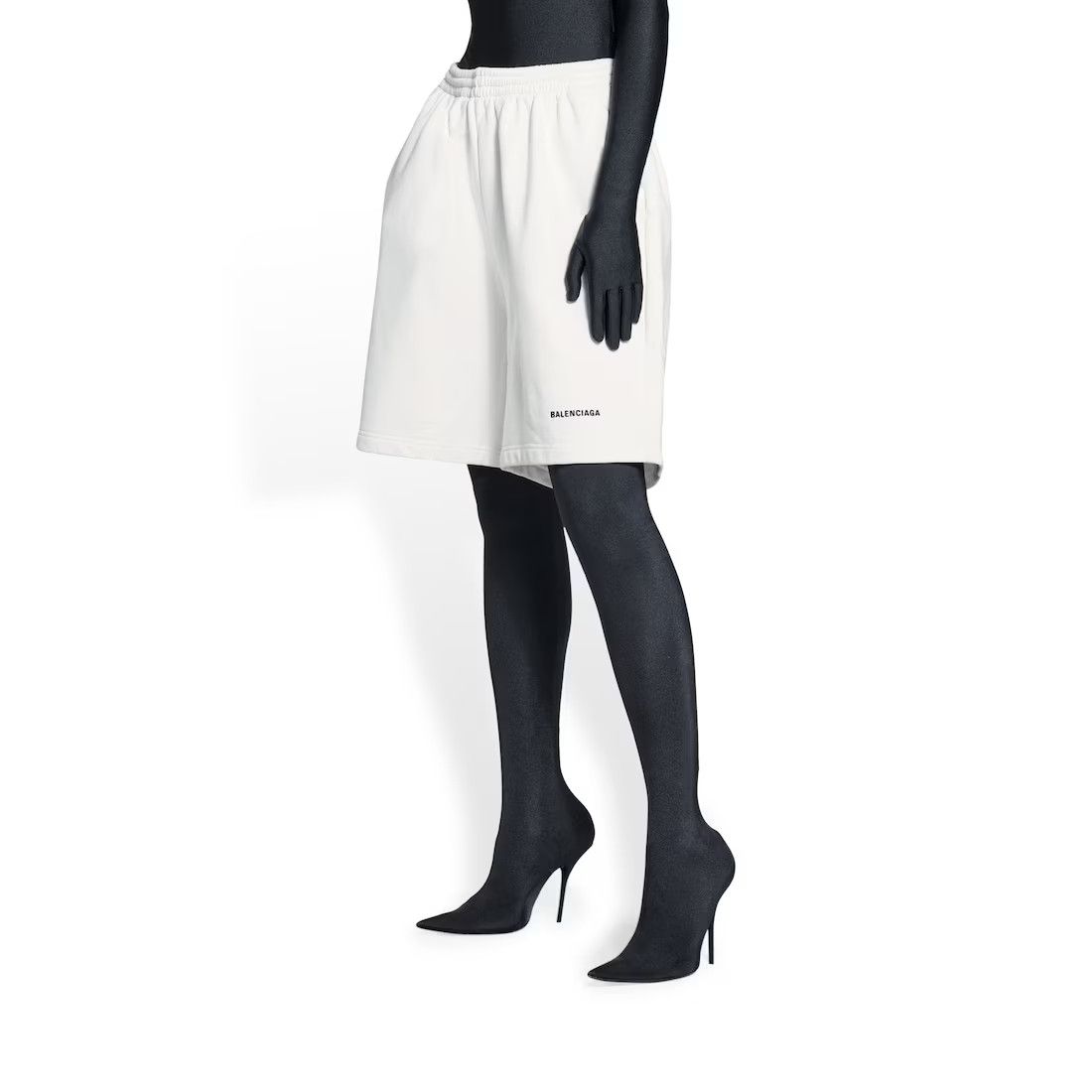 Balenciaga o1mt1gz0924 Sweat Shorts in White Size 27" / US 4 / IT 40 - 6 Thumbnail