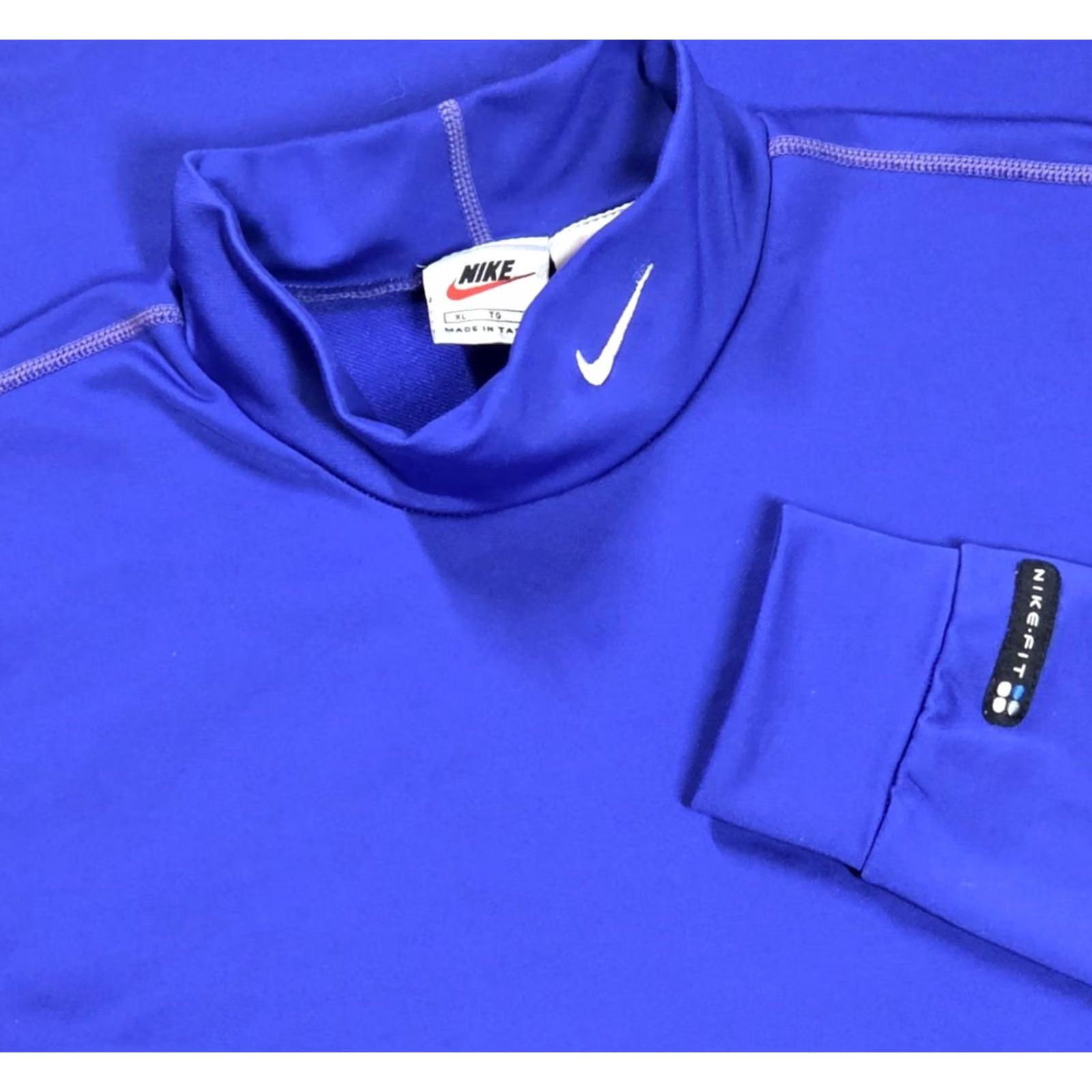 Nike VINTAGE Nike T-Shirt Mens XL Mock Neck Training T-Shirt 90s Blue Royal Blue Nike Dri-Fit) Size US XL / EU 56 / 4 - 2 Thumbnail