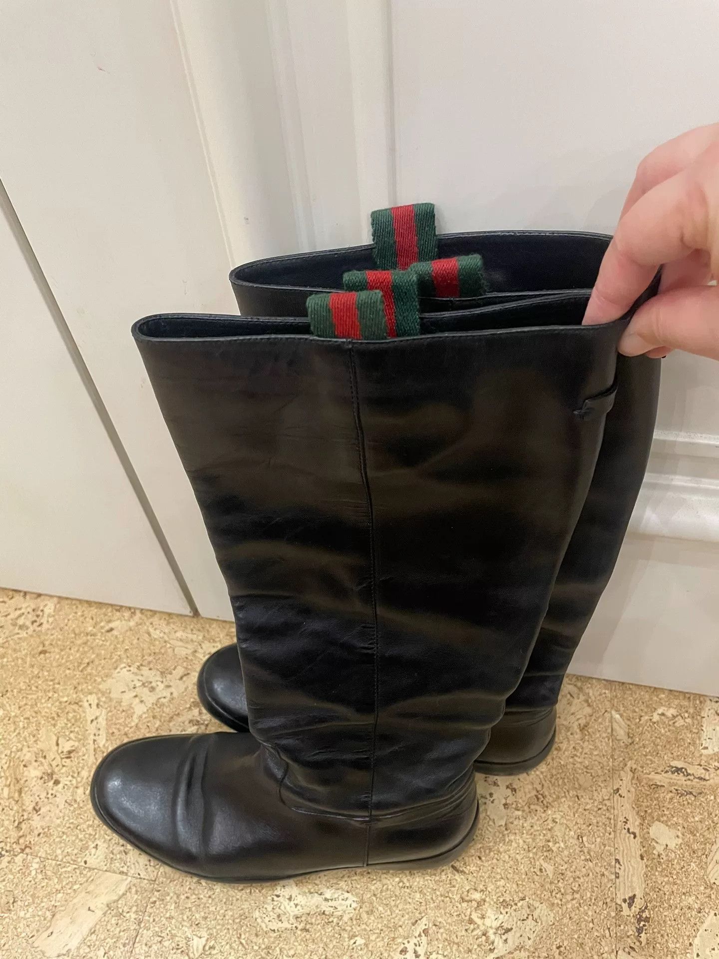 Gucci Gucci Black Leather Boots Size 37 Size US 6 / IT 36 - 1 Thumbnail