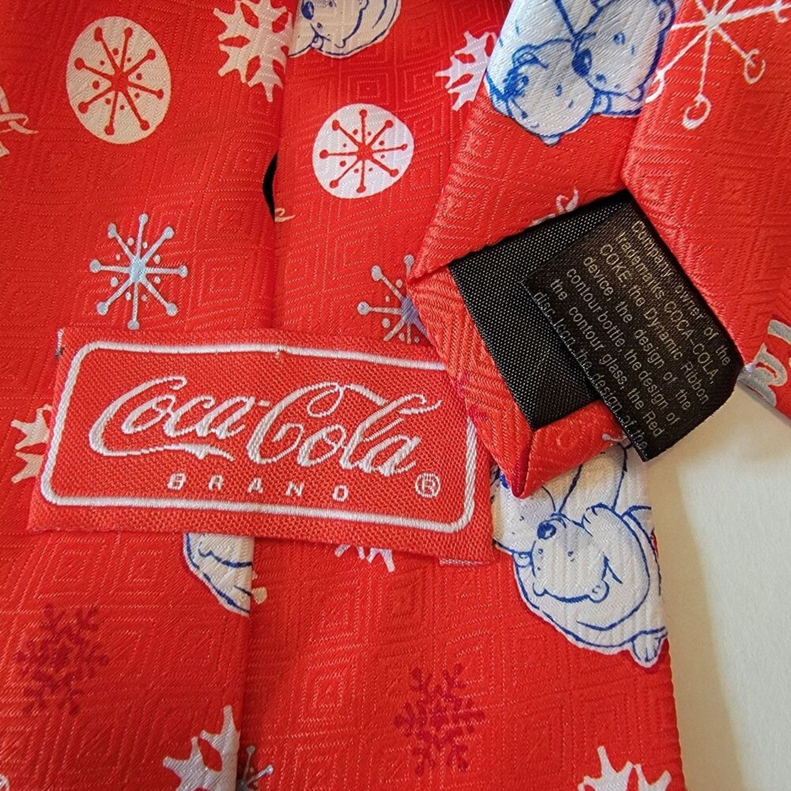 Coca Cola Coca Cola Brand Christmas Tie- Polar Bears- Red Size ONE SIZE - 4 Thumbnail