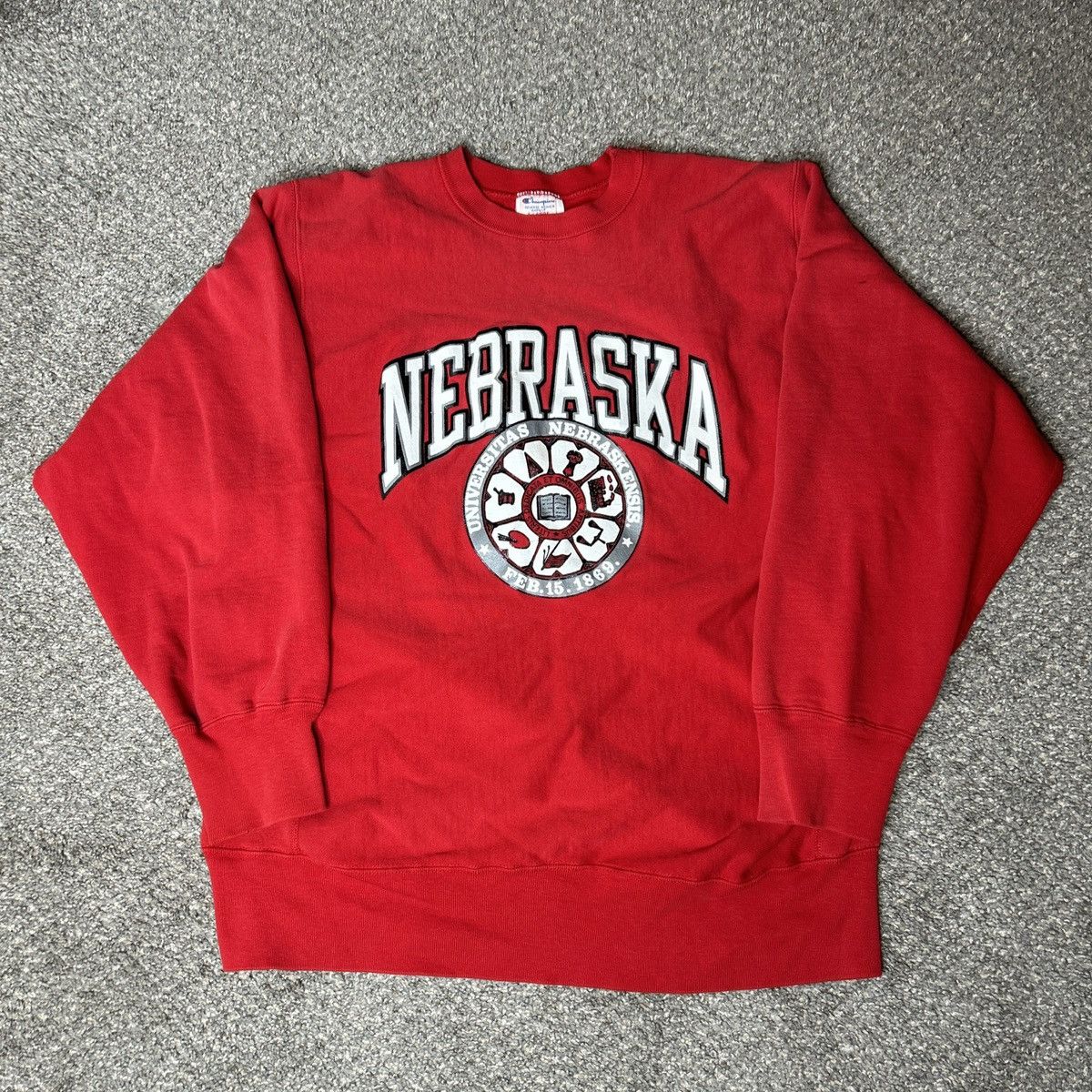 Champion × Vintage 80s champion reverse weave Nebraska red sweatshirt Size US XL / EU 56 / 4 - 1 Thumbnail