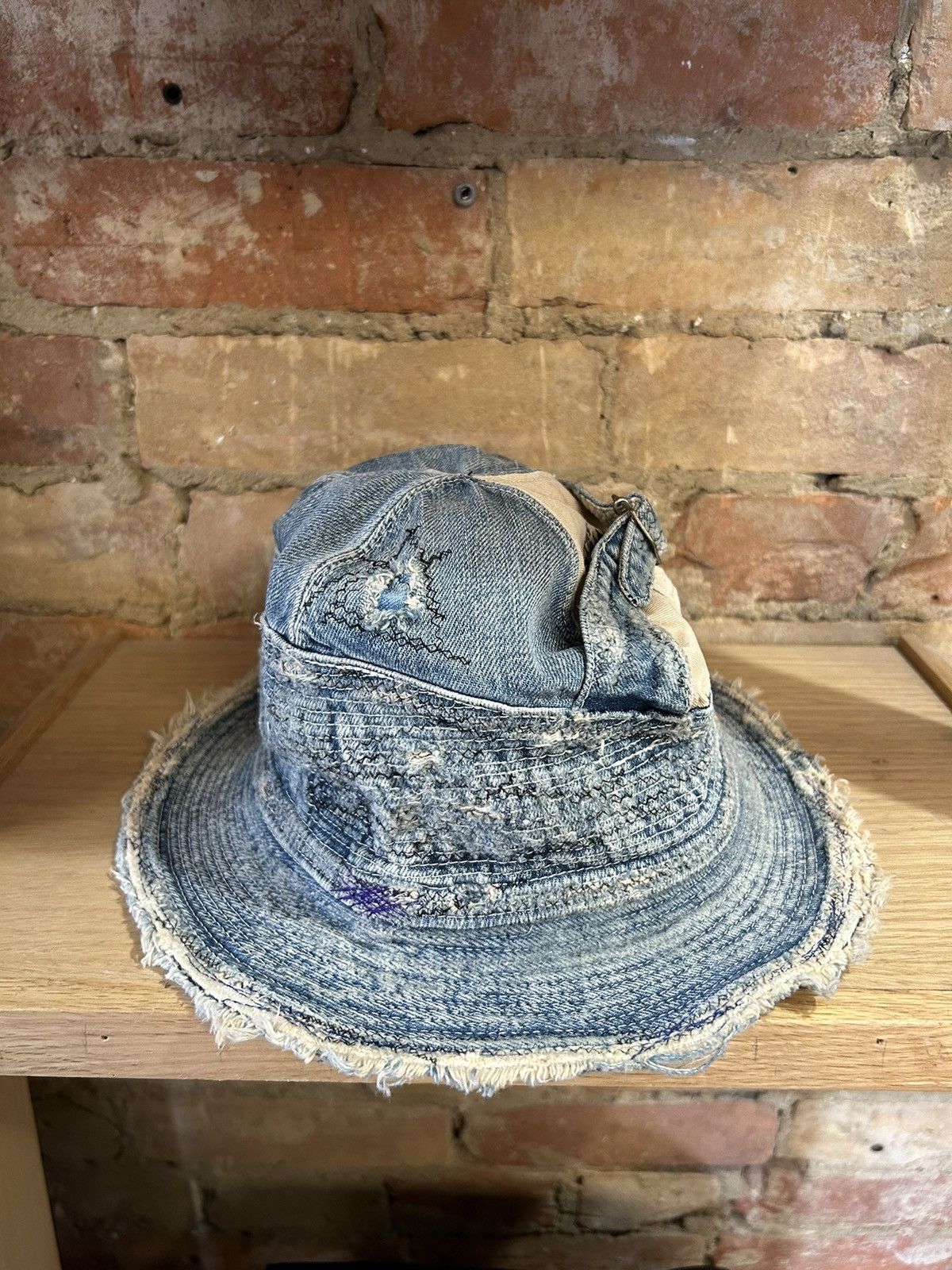 Japanese Brand Kapital Kountry Old Man and the Sea Denim Bucket Hat Size ONE SIZE - 4 Thumbnail