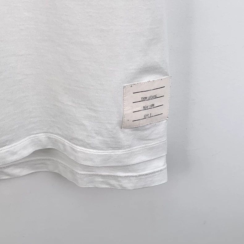 Thom Browne Thom Browne size3 White cotton round neck short sleeves Size US L / EU 52-54 / 3 - 4 Thumbnail