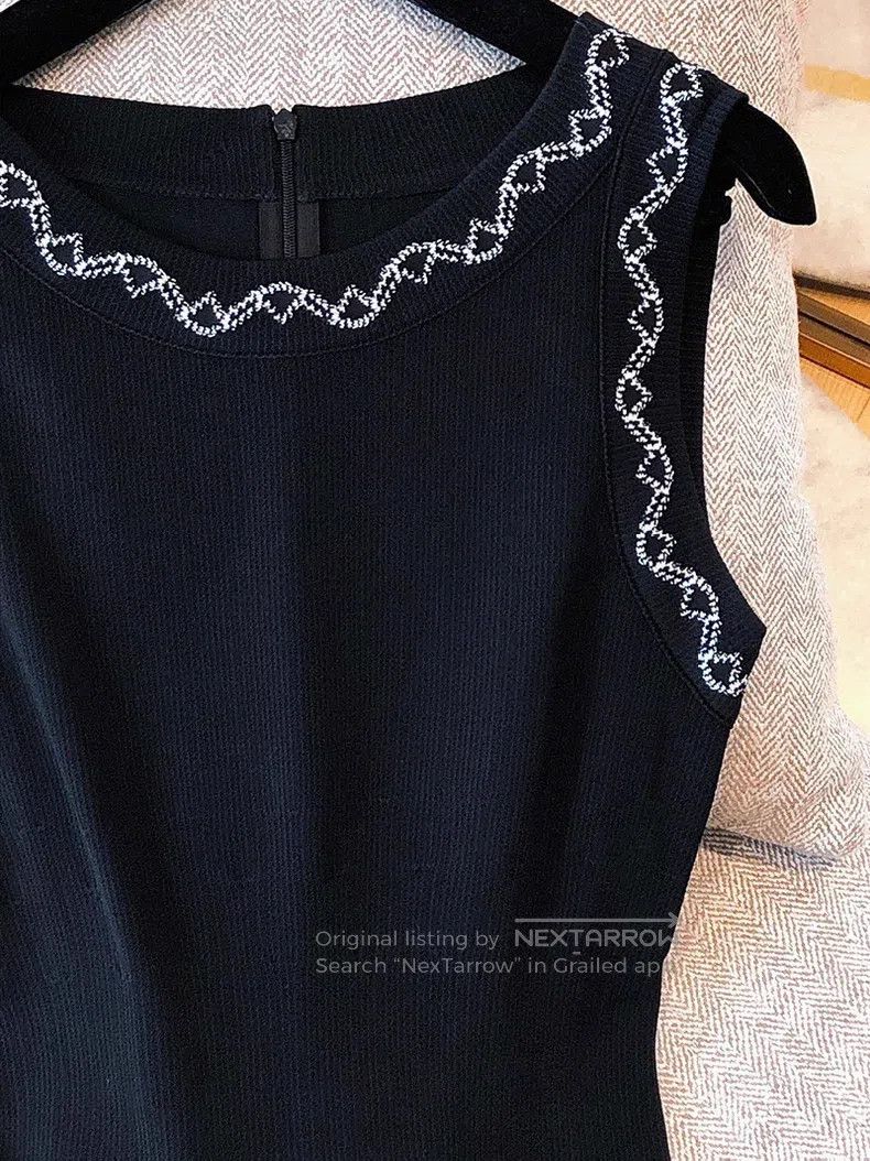 Alaia Alaia Black and white color block knitted jacquard dress Size XS / US 0-2 / IT 36-38 - 3 Thumbnail
