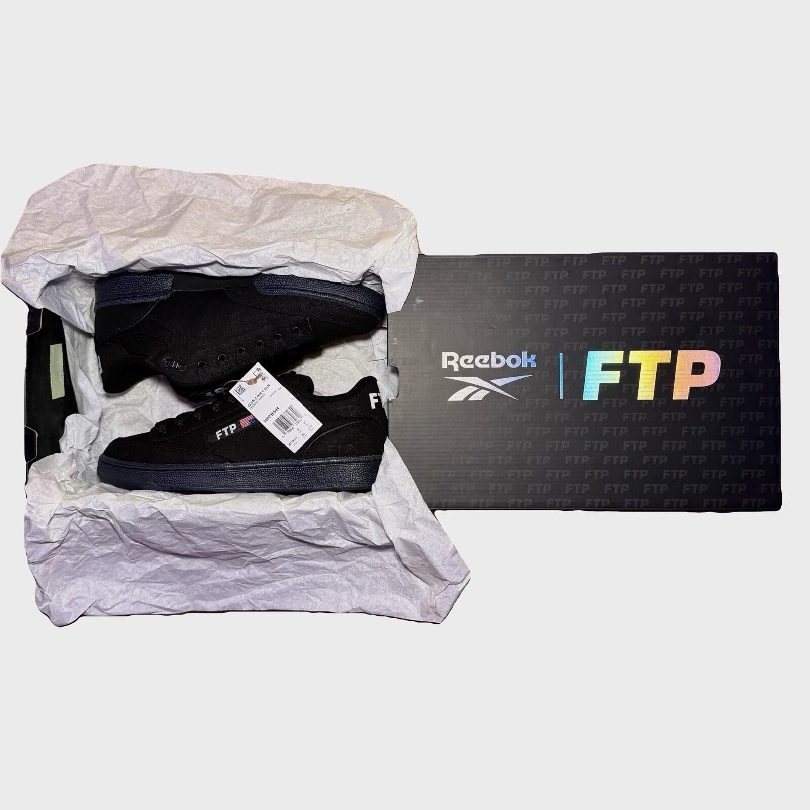 FTP x Reebok Club C Black - Tear Away/Stash Pocket - Size 9