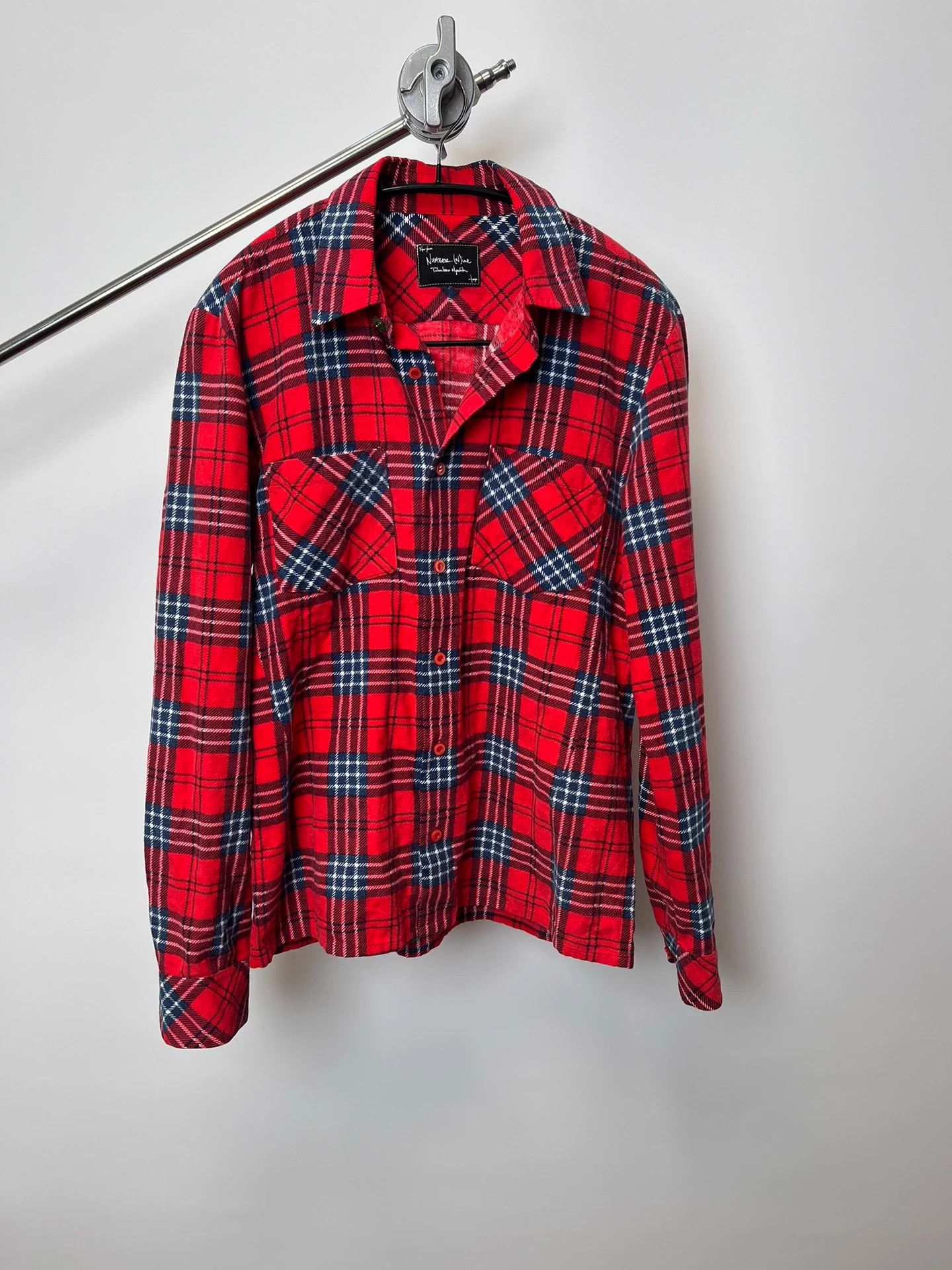 Yohji Yamamoto Number (N)ine Flannel Plaid Red Shirt Size US S / EU 44-46 / 1 - 2 Thumbnail
