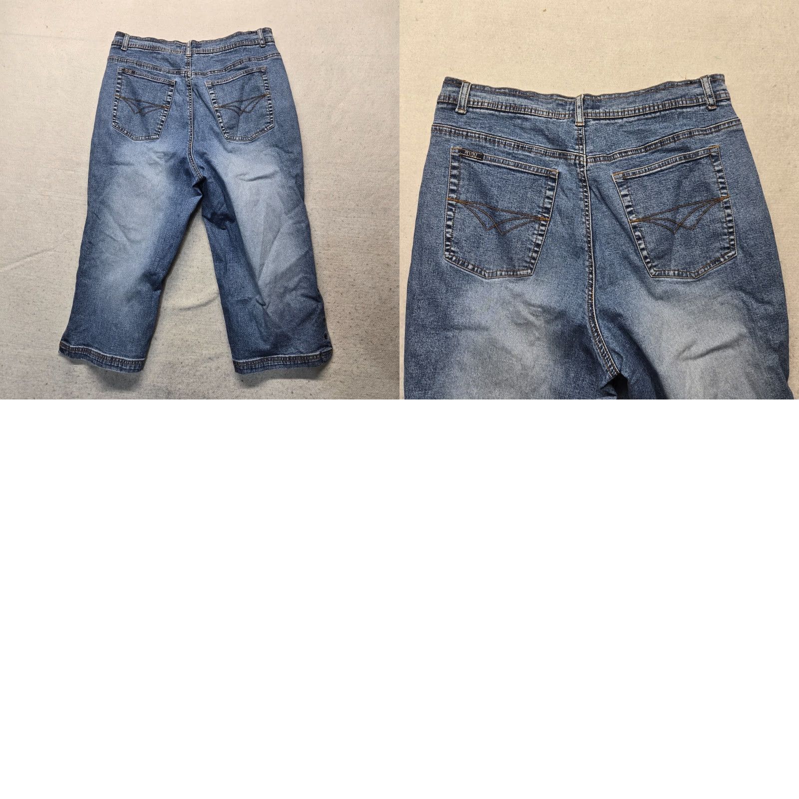 CO Revolt Jean Co Blue Denim Capri Jeans 16 Women Pockets Zipper Fly Button Regular Cotton Spandex Boyfriend Style Size 38" / US 16 / IT 52 - 8 Thumbnail