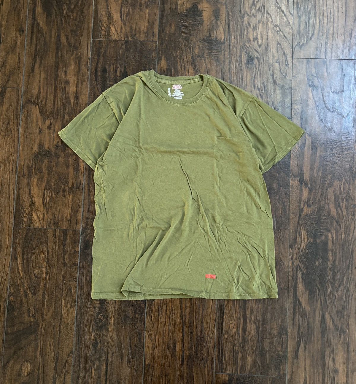 Hanes × Supreme Supreme Hanes Basic Solid Tee Green Size US M / EU 48-50 / 2 - 2 Thumbnail