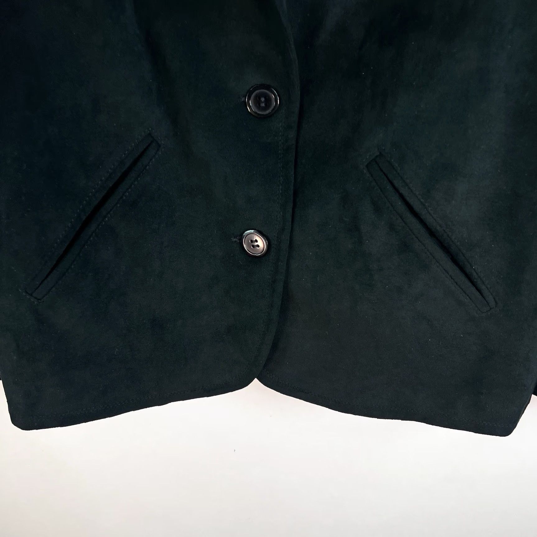 Vintage Samuel Robert Ultra Suede Notch Single Blazer Womens Size 14 Black Washable USA Size XL / US 12-14 / IT 48-50 - 4 Thumbnail