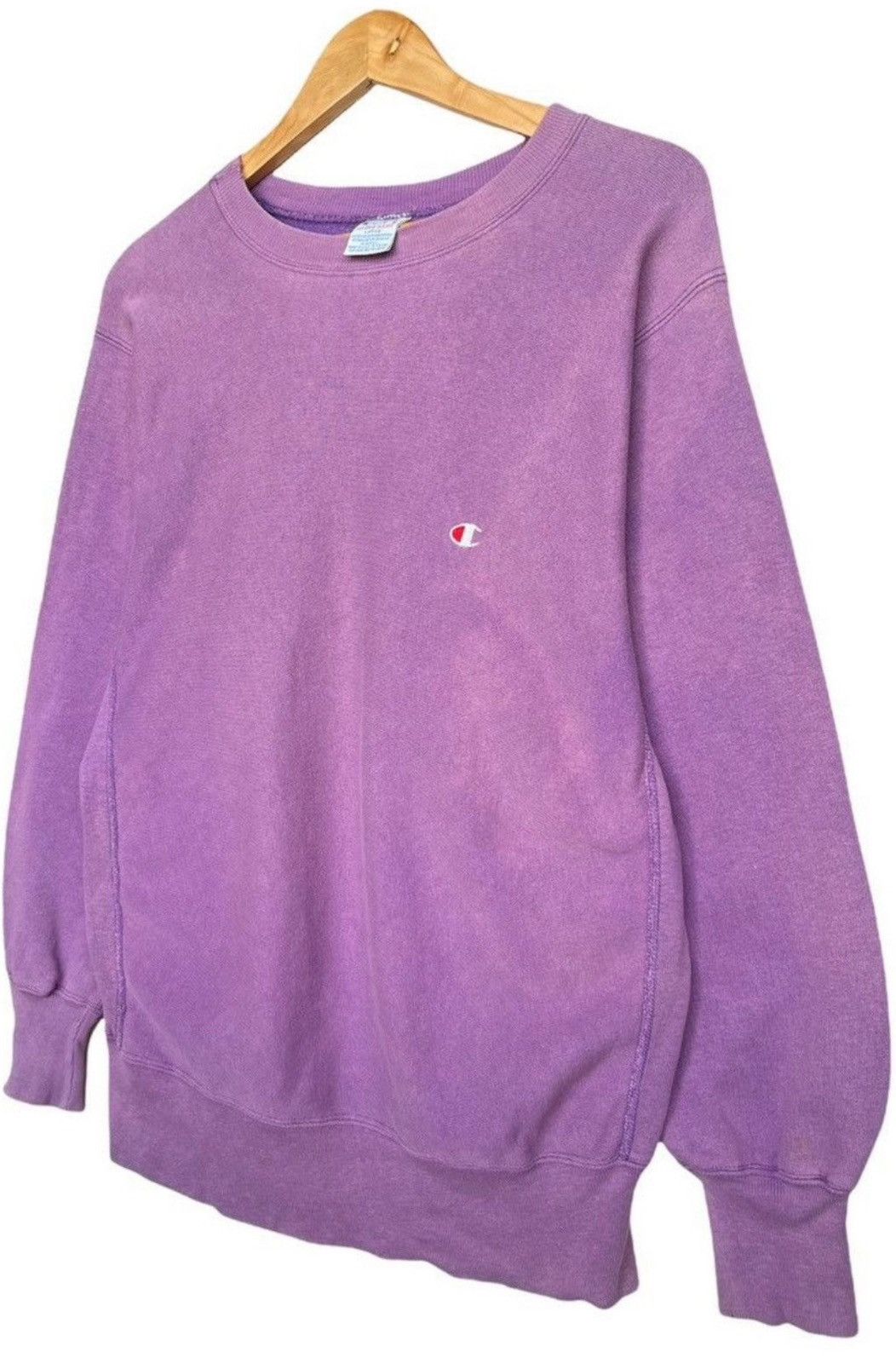 Champion × Vintage Vintage 90s Champion Reverse Weave Purple Faded Sweatshirt Size US L / EU 52-54 / 3 - 4 Thumbnail