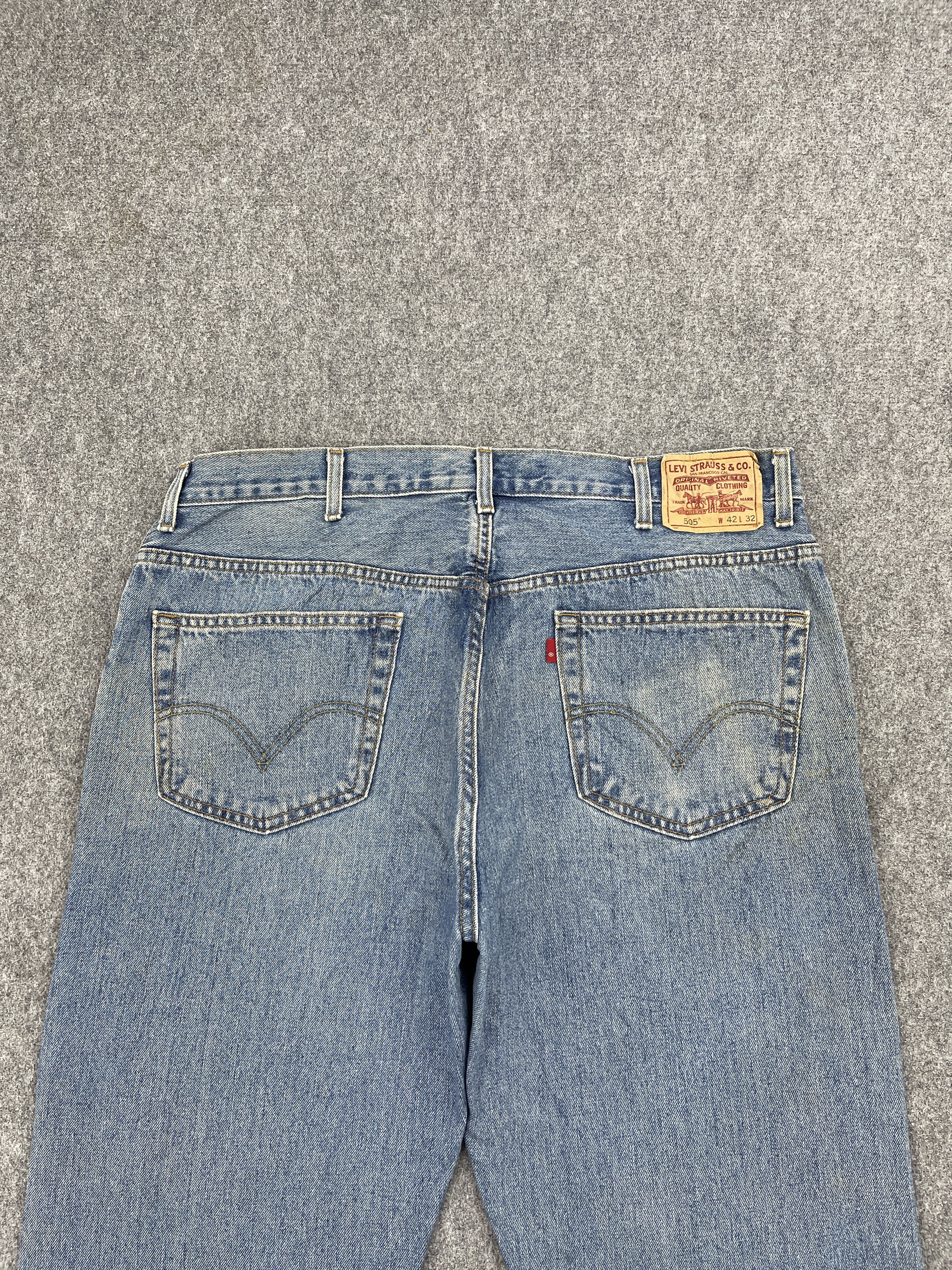 Levi's Vintage Light Washed Levis 505 Regular Fit Jeans DP2491 Size US 40 / EU 56 - 4 Thumbnail