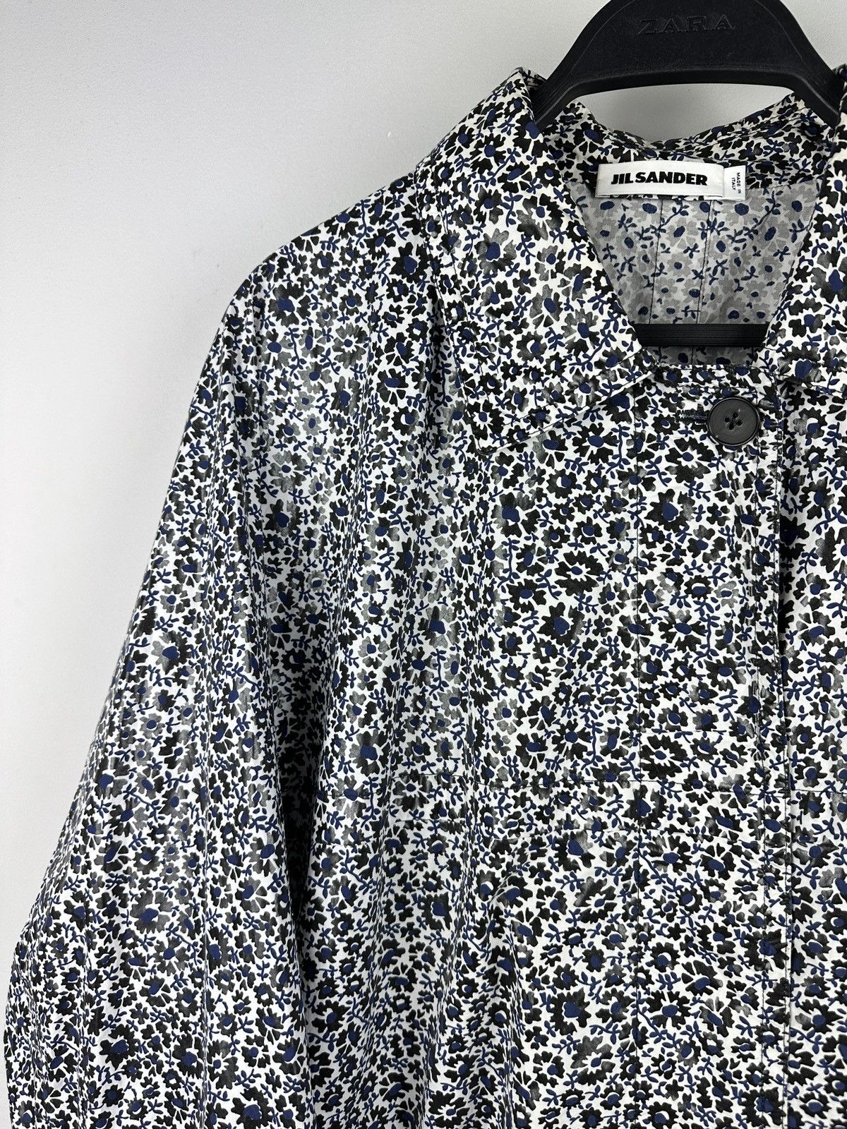 Jil Sander × Vintage Jil Sander Floral Print Trench Coat Jacket Size L / US 10 / IT 46 - 2 Thumbnail