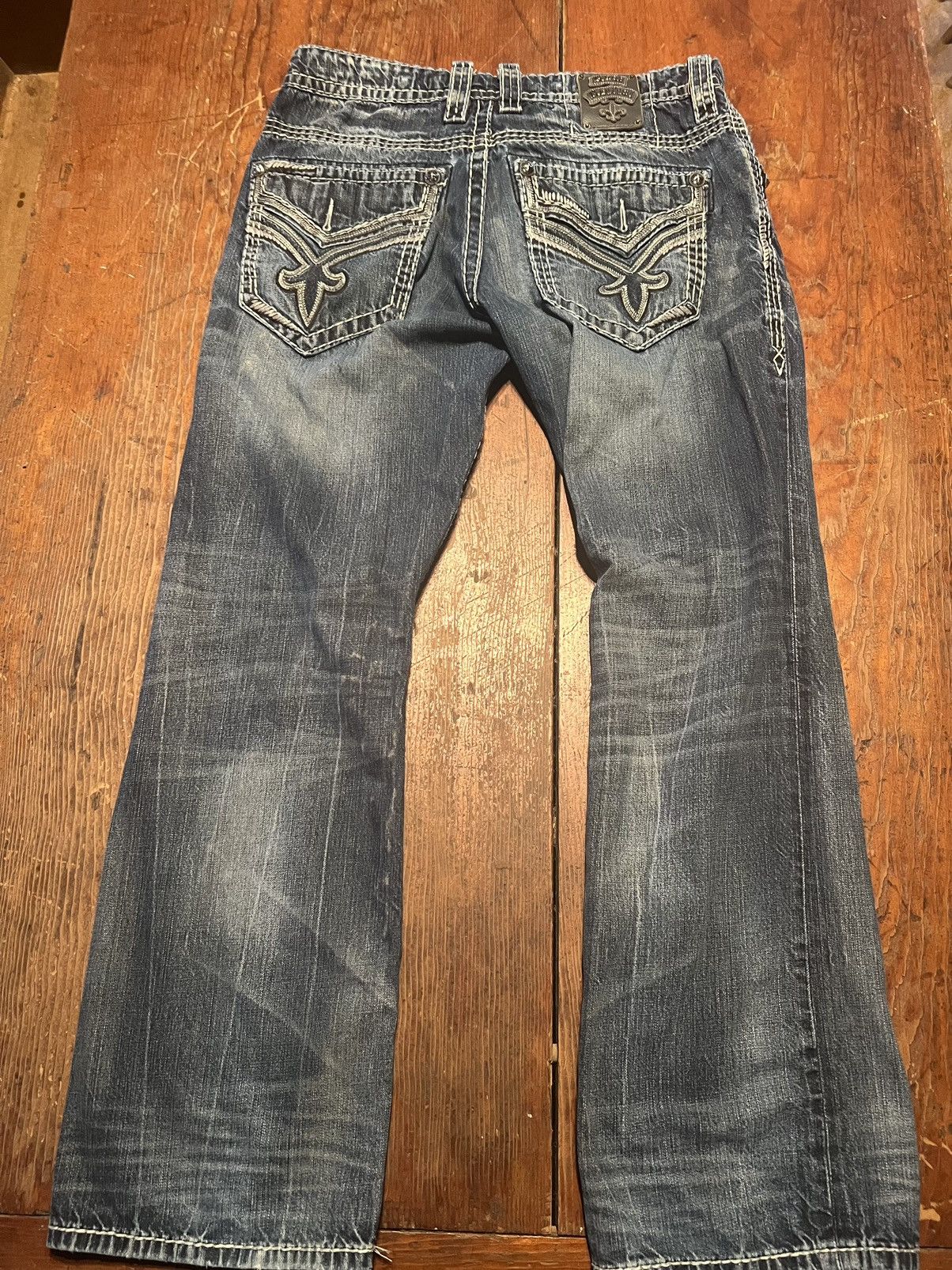 Designer × Rock Revival Rock Revival Remedy Relaxed Straight Jeans Size US 33 - 3 Thumbnail