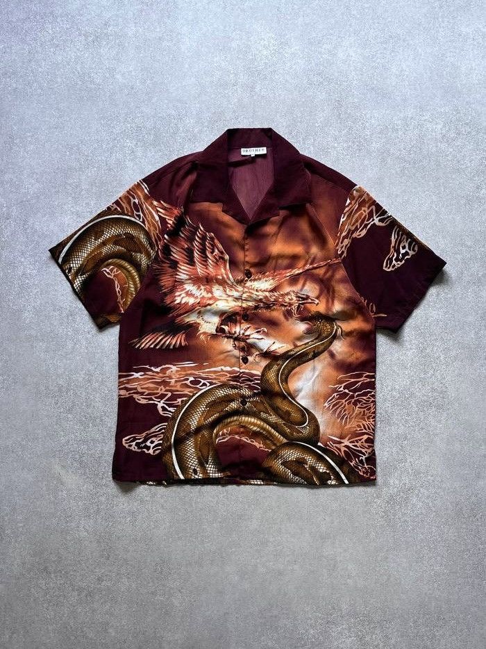 Japanese Brand × Vintage Vintage Eagle All Overprint Graphic Shirt XL Size US XL / EU 56 / 4 - 1 Thumbnail