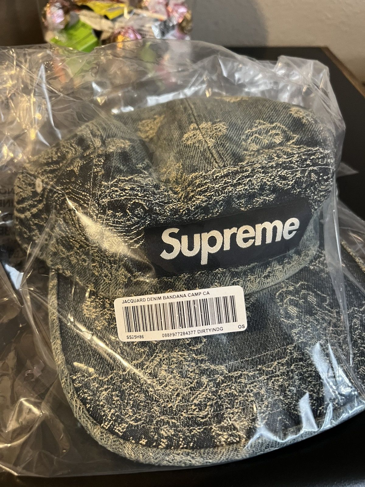 Supreme Bandana Jacquard Denim Camp Cap Blue Size ONE SIZE - 2 Thumbnail