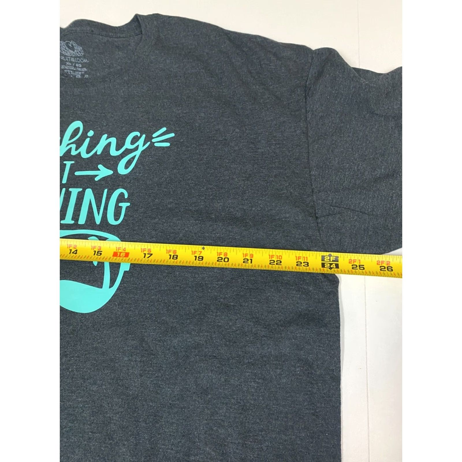 Fruit Of The Loom Fruit of the Loom Beach Mens T-Shirt XL Gray Cotton Short Sleeve Logo Henley Shirt Men Regular All Seasons Size US XL / EU 56 / 4 - 5 Thumbnail