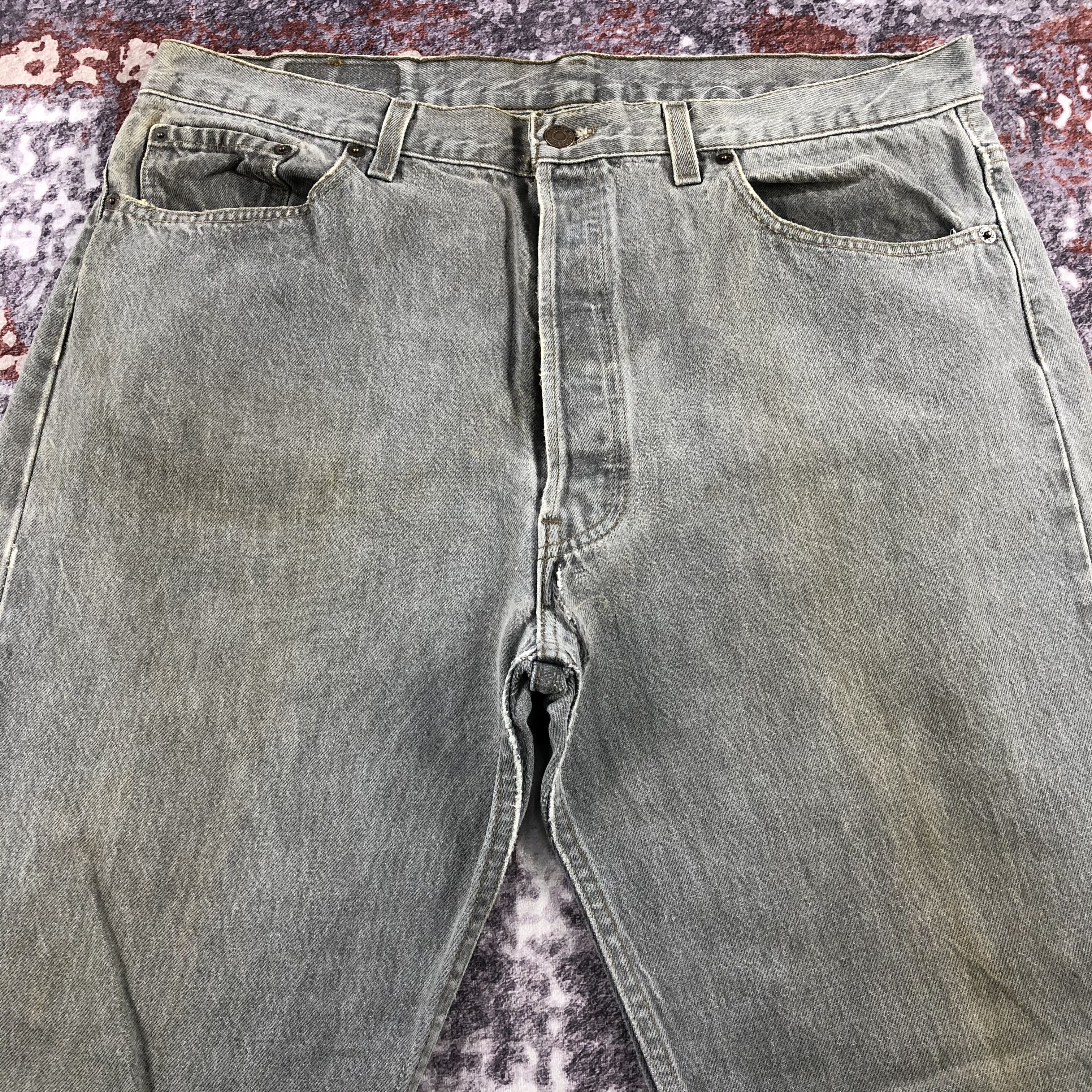 Levi's × Vintage Vintage 90s Faded Black Levis 501 Jeans-JM2382 Size US 38 / EU 54 - 3 Thumbnail