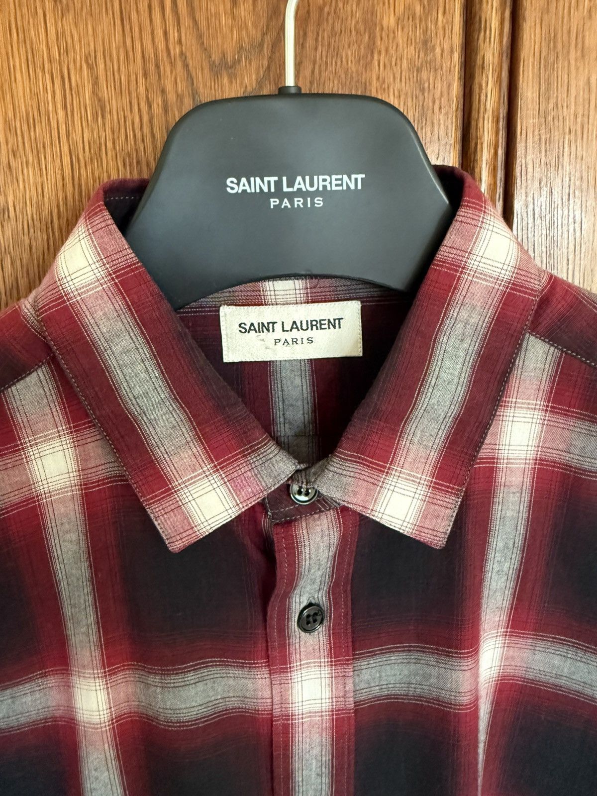 Saint Laurent Paris FW14 Saint Laurent Hedi Slimane red black flannel shirt 40 Size US L / EU 52-54 / 3 - 13 Thumbnail