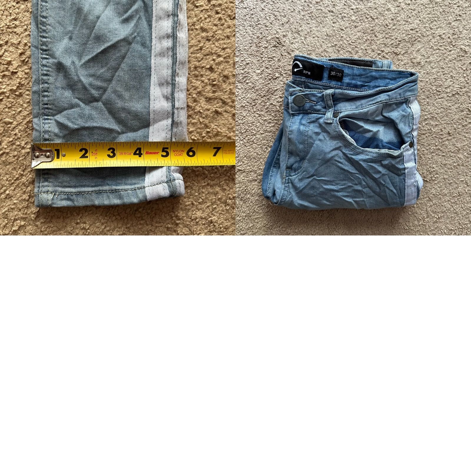 Denime RPM Jeans Womens Mid Rise Skinny Distressed Blue Lighter Wash Denim 30x29 Size 30" / US 8 / IT 44 - 9 Thumbnail