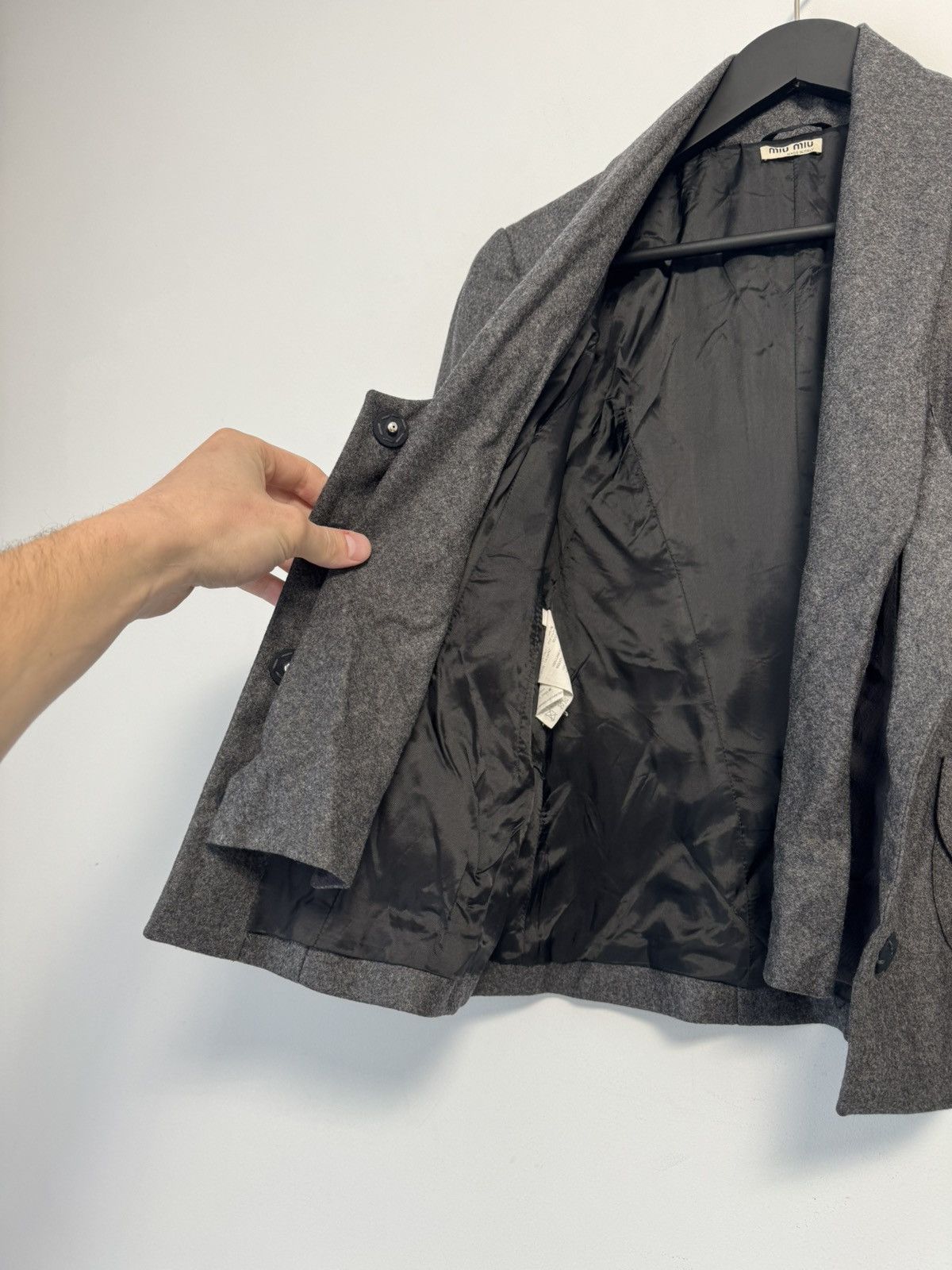 Miu Miu Miu Miu Vintage Fleece Wool Gray Blazer Jacket Size 40 Size S / US 4 / IT 40 - 11 Thumbnail