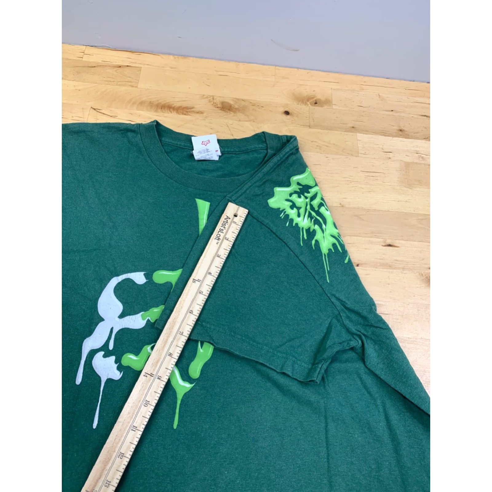 Vintage VINTAGE Fox Racing Shirt Mens L Green Motocross Y2K Paint Splatter Size US L / EU 52-54 / 3 - 7 Thumbnail