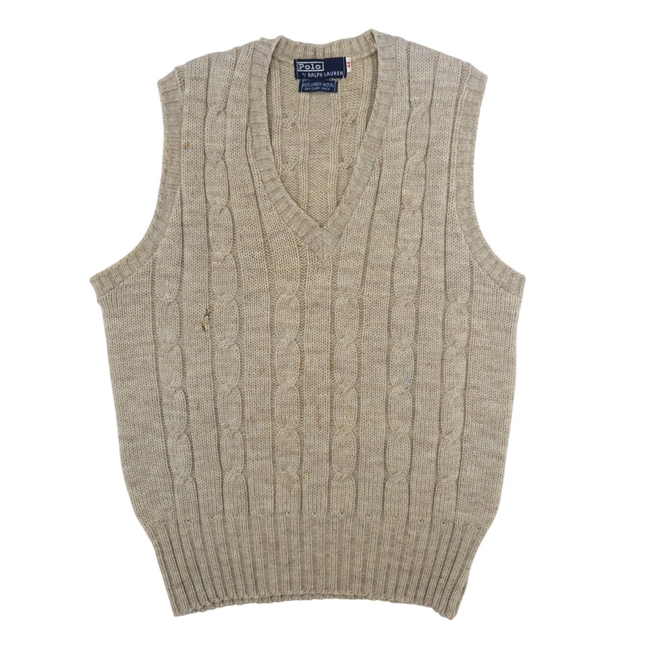 Polo Ralph Lauren × Vintage Vintage 90s Polo Ralph Lauren Wool Knit Sweater Vest Medium Size US M / EU 48-50 / 2 - 1 Thumbnail