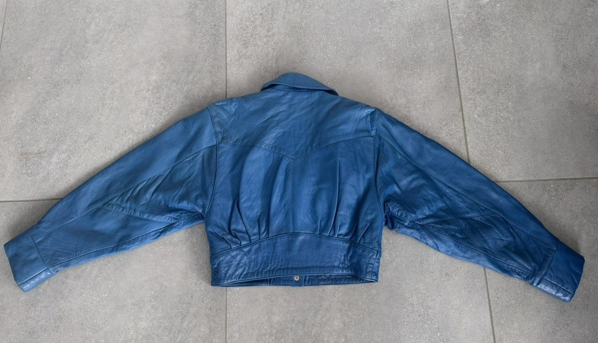 Vintage Vintage Sardar genuine leather blue cropped jacket Size S / US 4 / IT 40 - 8 Thumbnail