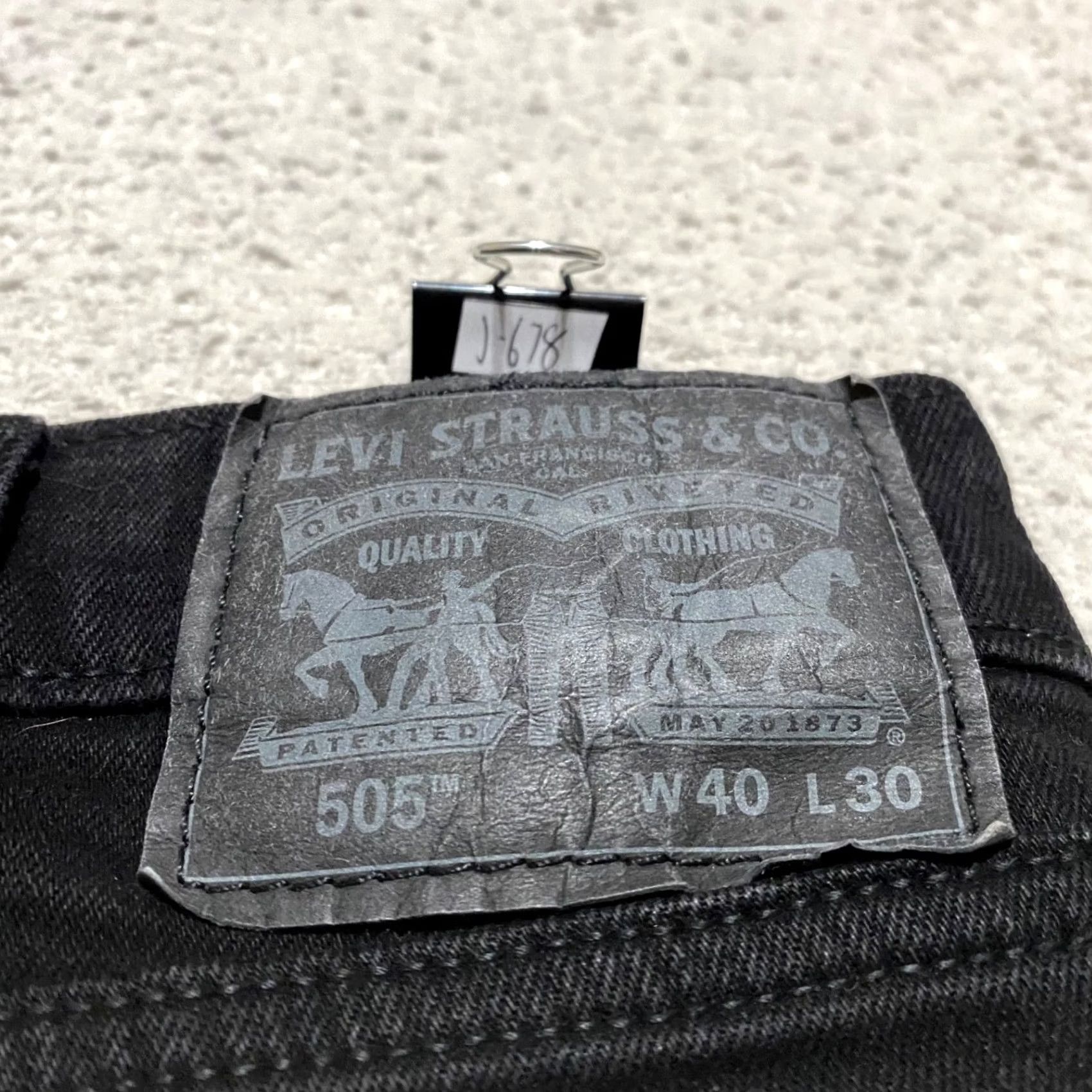 Levi's Levi's 505 Jeans Mens 40x30 Black Dark Wash Straight Regular Fit Denim Size US 40 / EU 56 - 3 Thumbnail